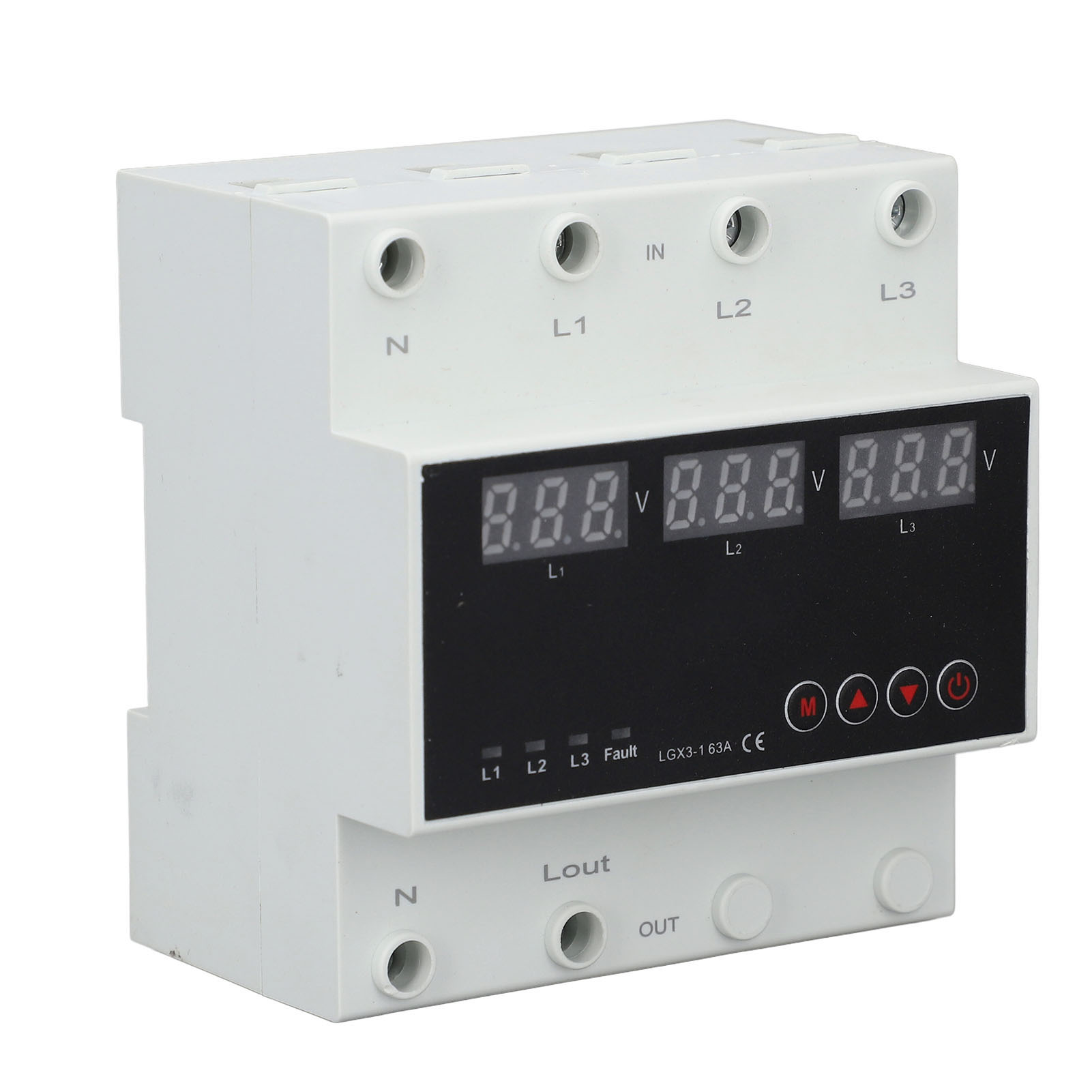 Dreiphasiger Automatischer Umschalter Auf Din-schiene Mit Einstellbarer Led-anzeige Und Überspannungsschutz (110 V Ac).