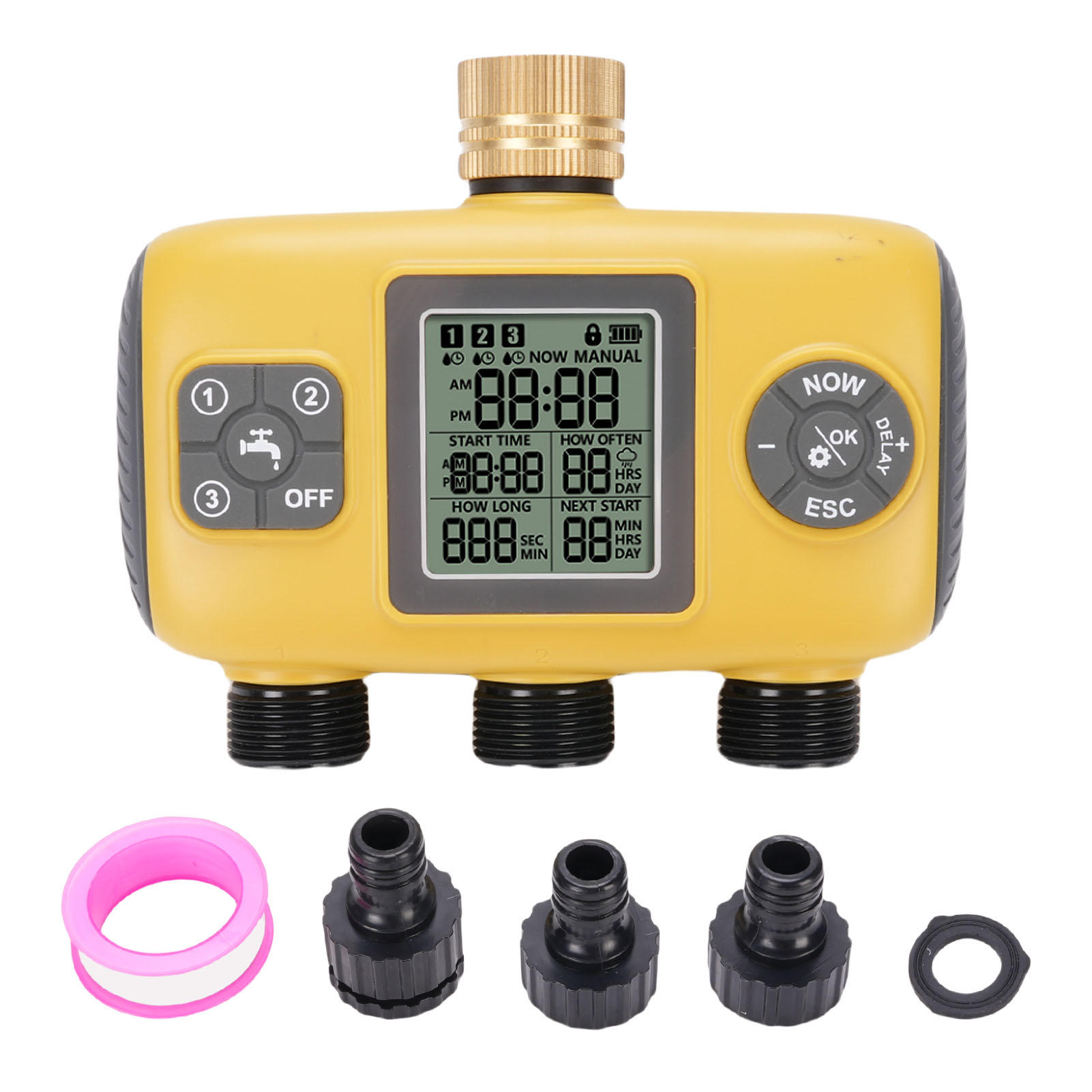 Automatisches Bewässerungssystem Mit Zeitschaltuhr Und 3-ausgangs-timer, Regenverzögerungsfunktion, Digitaler Bewässerungsregler Für Den Garten.