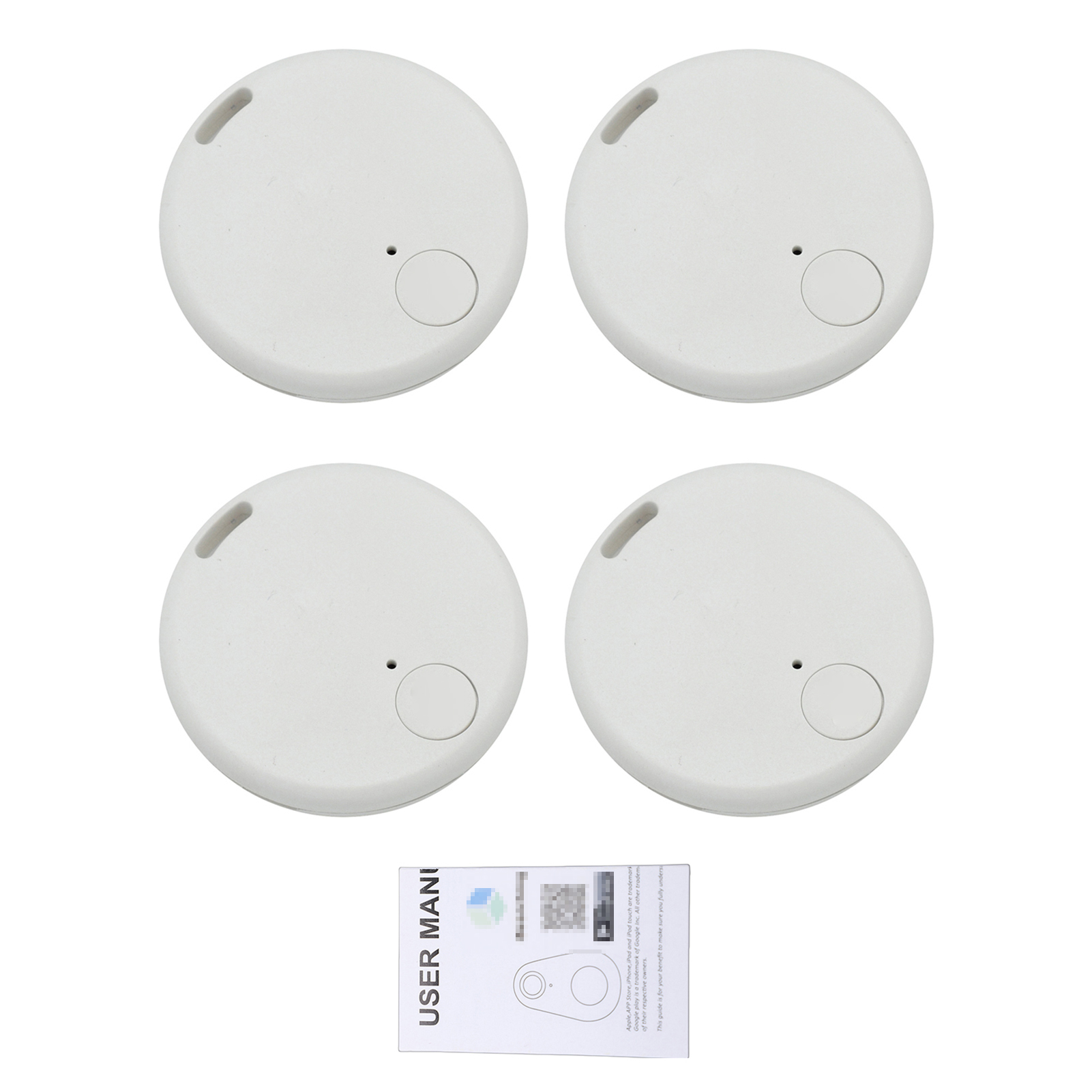 Set Mit 4 Bluetooth-trackern Für Handys, Taschen Und Schlüssel. Dank Zwei-wege-suche, Automatischem Alarm Und Leichtem Anti-verlust-gerät Finden Sie Ihre Verlorenen Gegenstände Ganz Einfach Wieder. Ko