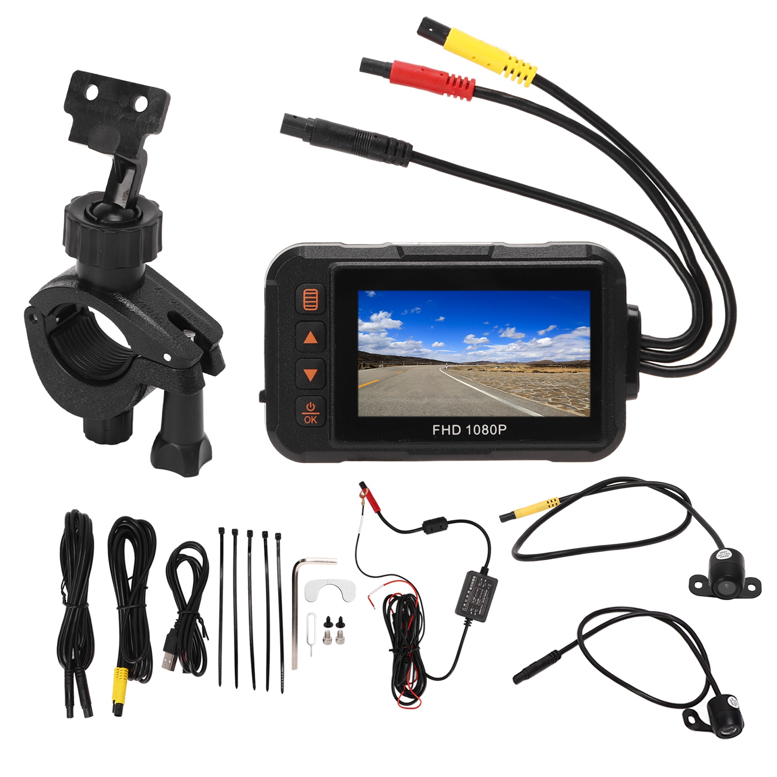 3-zoll-motorrad-dashcam, 1080p, Front- Und Rückkamera, Loop-aufnahme, G-sensor, Parküberwachung, Wasserdicht, Action-kamera