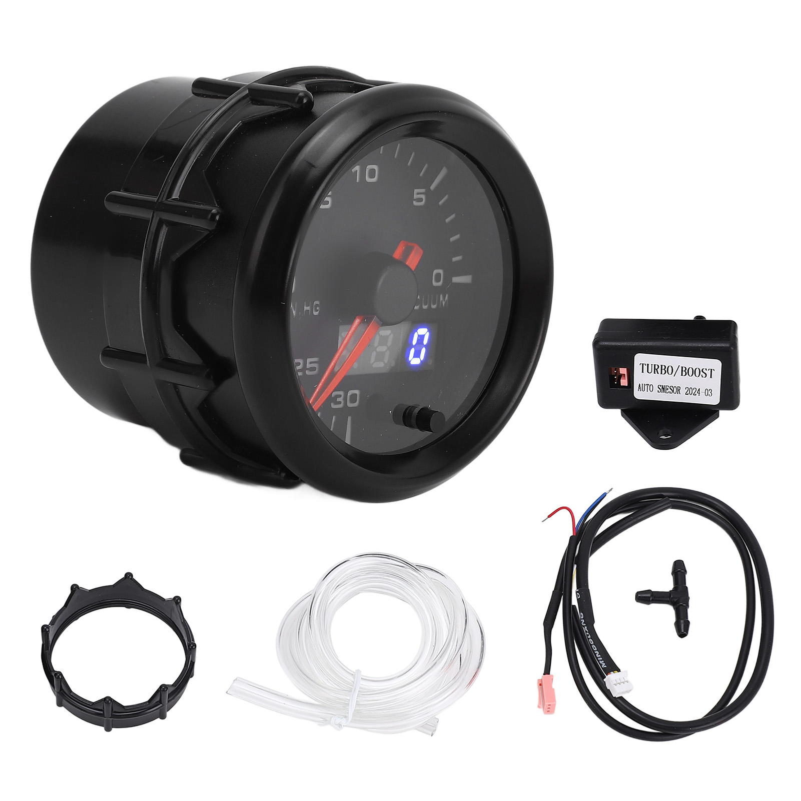 52-mm-vakuummeter, Digitale Dc-zeigeranzeige, Messbereich 0–30 Zoll Quecksilbersäule, Kfz-messset Für Alle 12-v-gleichstromfahrzeuge