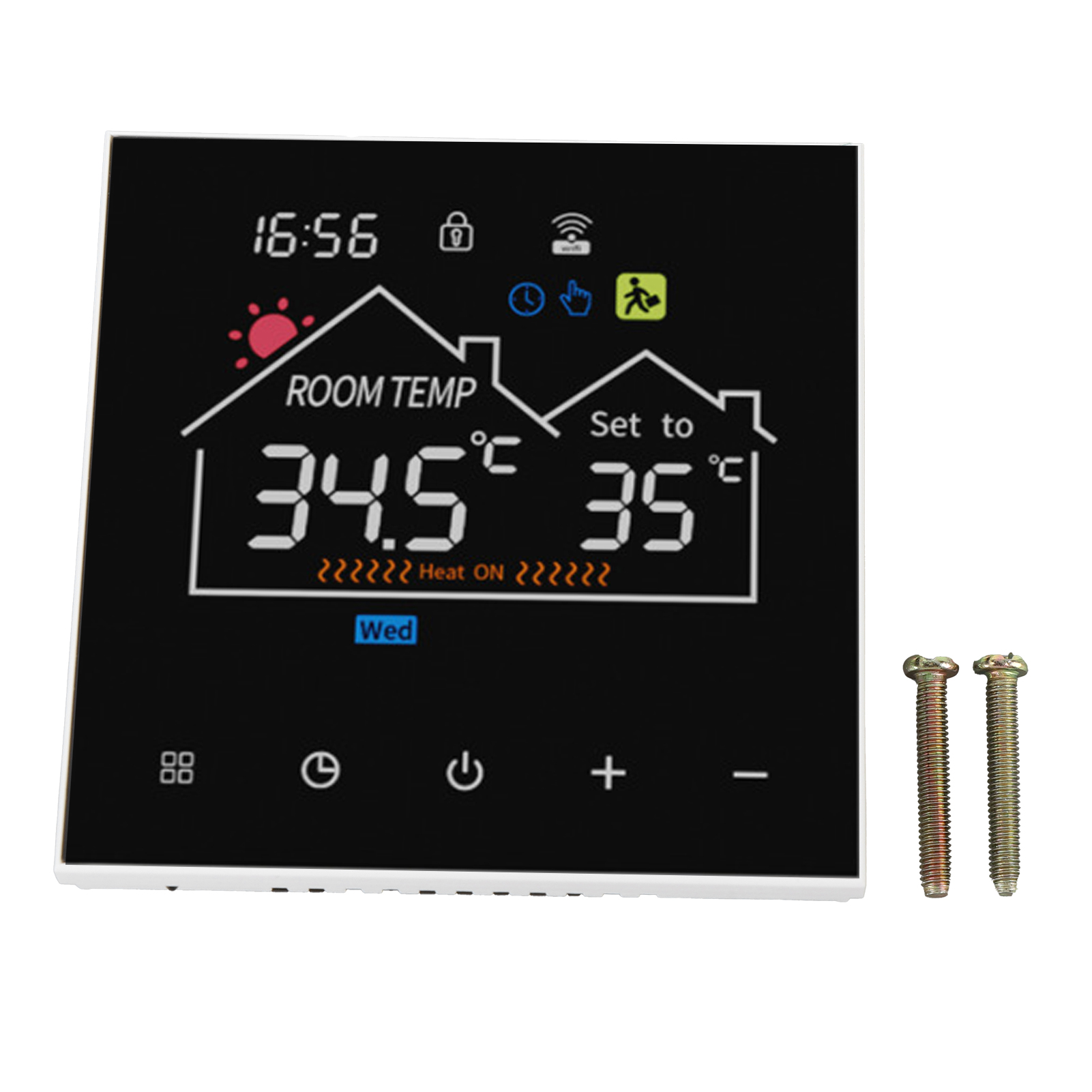 Programmierbarer, Intelligenter Digitaler Thermostat Mit Farb-lcd-touchscreen Für Warmwasserheizkessel, Wlan-version (yandex Alice Sprachsteuerung, Smartthings. Kommunikationsprotokoll: Tuya-protokoll