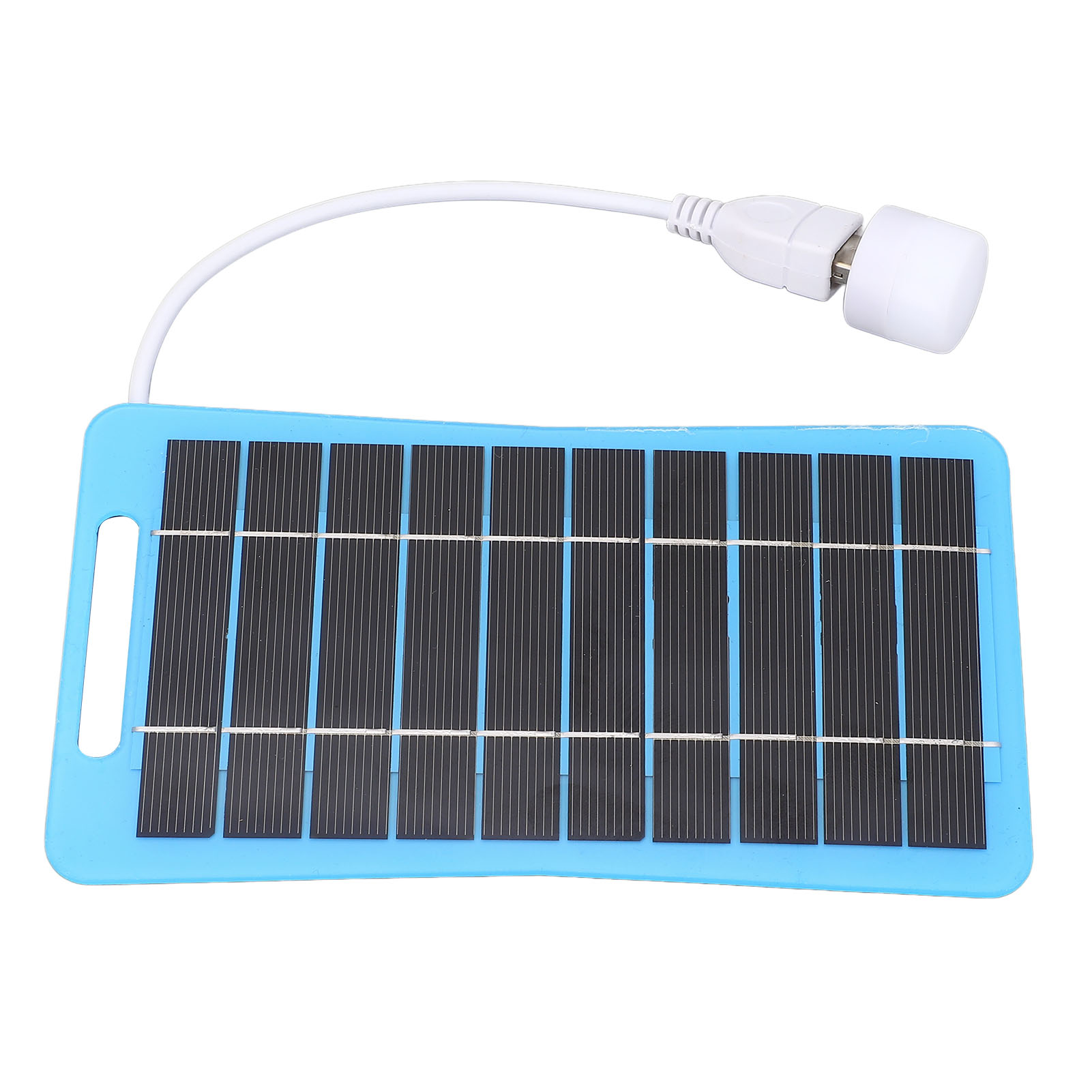 Solarpanel Mit Blau Beleuchtetem Griff, Tragbarer 5v 5w Usb-lader Für Outdoor-camping