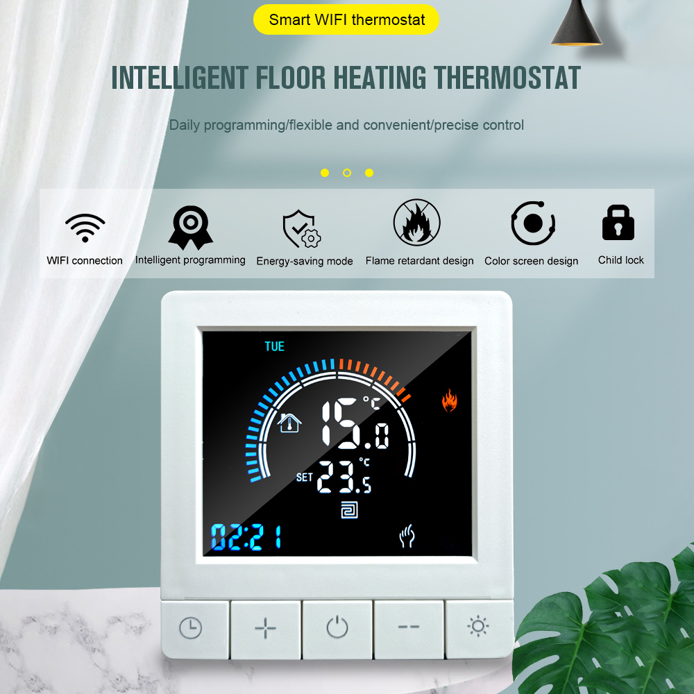 Programmierbarer Digitaler Thermostat Mit Kindersicherung, Wlan, Lcd-display, Ntc-fühler, Fußbodenheizung, Intelligenter Temperaturregler Für Zuhause, Büro Oder Hotel. Ideal Für Zuhause, Büro Oder Hot