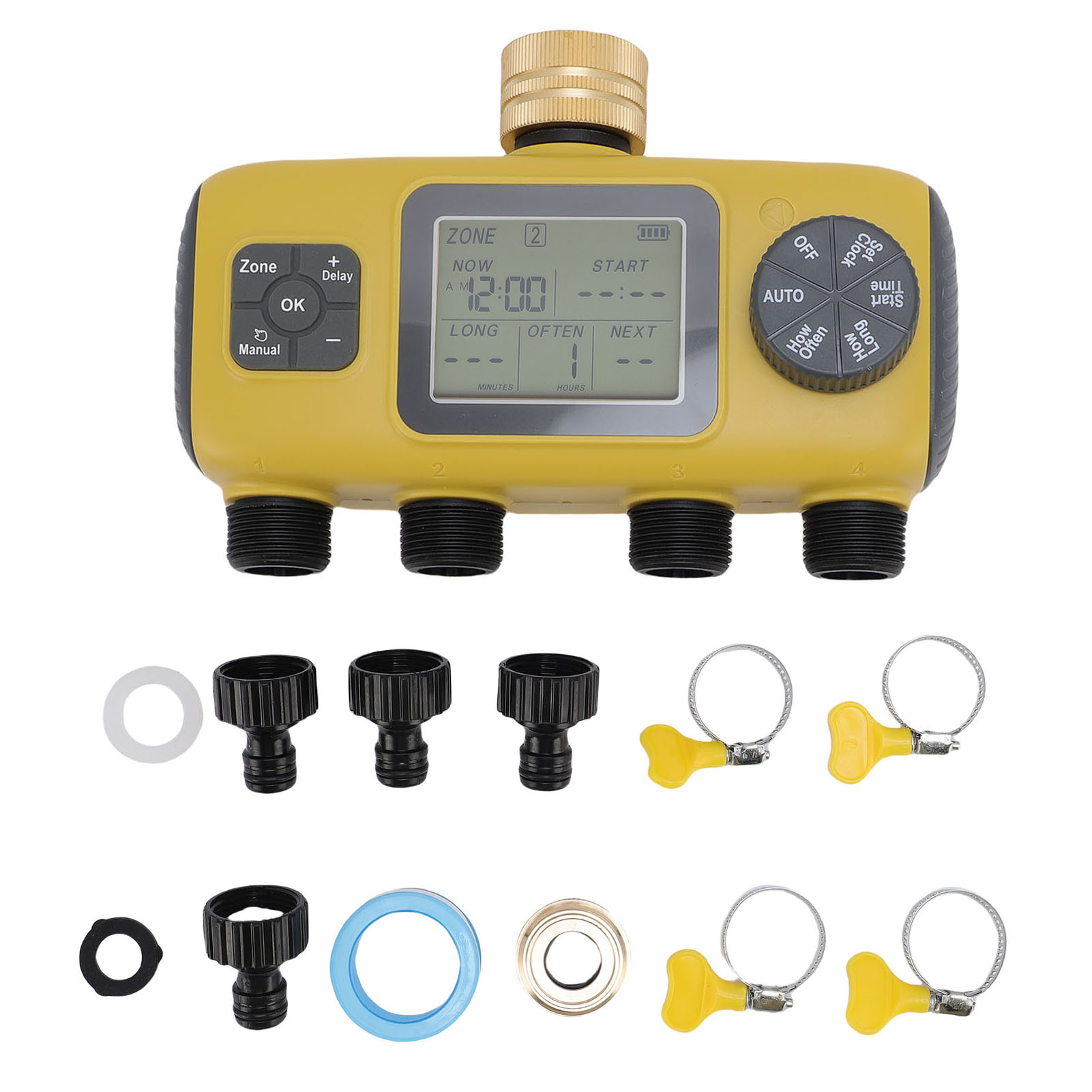 Automatischer Bewässerungstimer Für 3/4- Bis 1/2-zoll-wasserhähne, Ipx5 Wasserdicht, Mit Lcd-bildschirm, Für Rasen, Garten Und Hof.