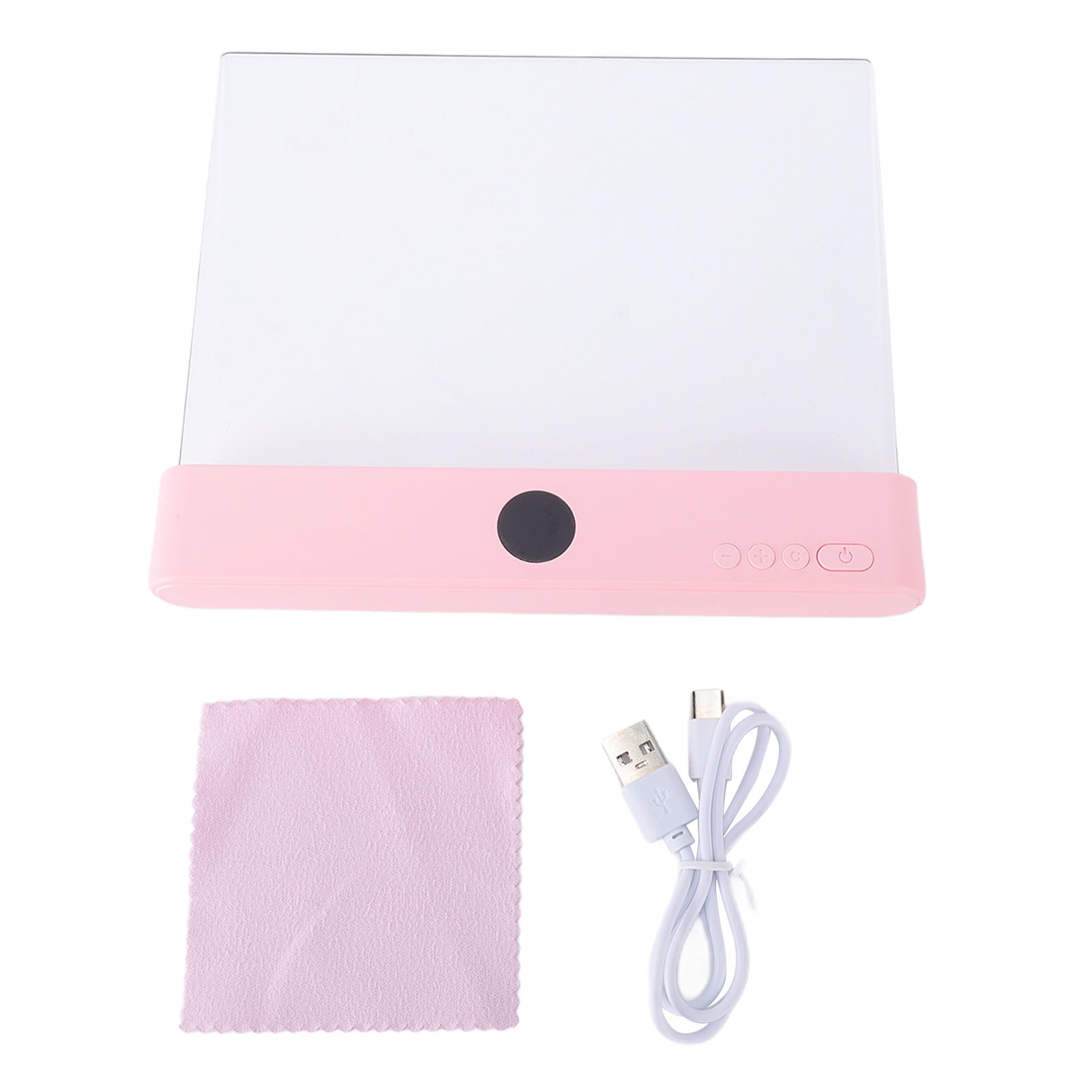 Wiederaufladbare, Transparente Flachleselampe Mit 3 Farben, Timer Und Einstellbarer Helligkeit, Ideal Zum Lesen Bei Nacht. Individuell Anpassbares Bedienfeld, Vollflächige Rosa Lampe.