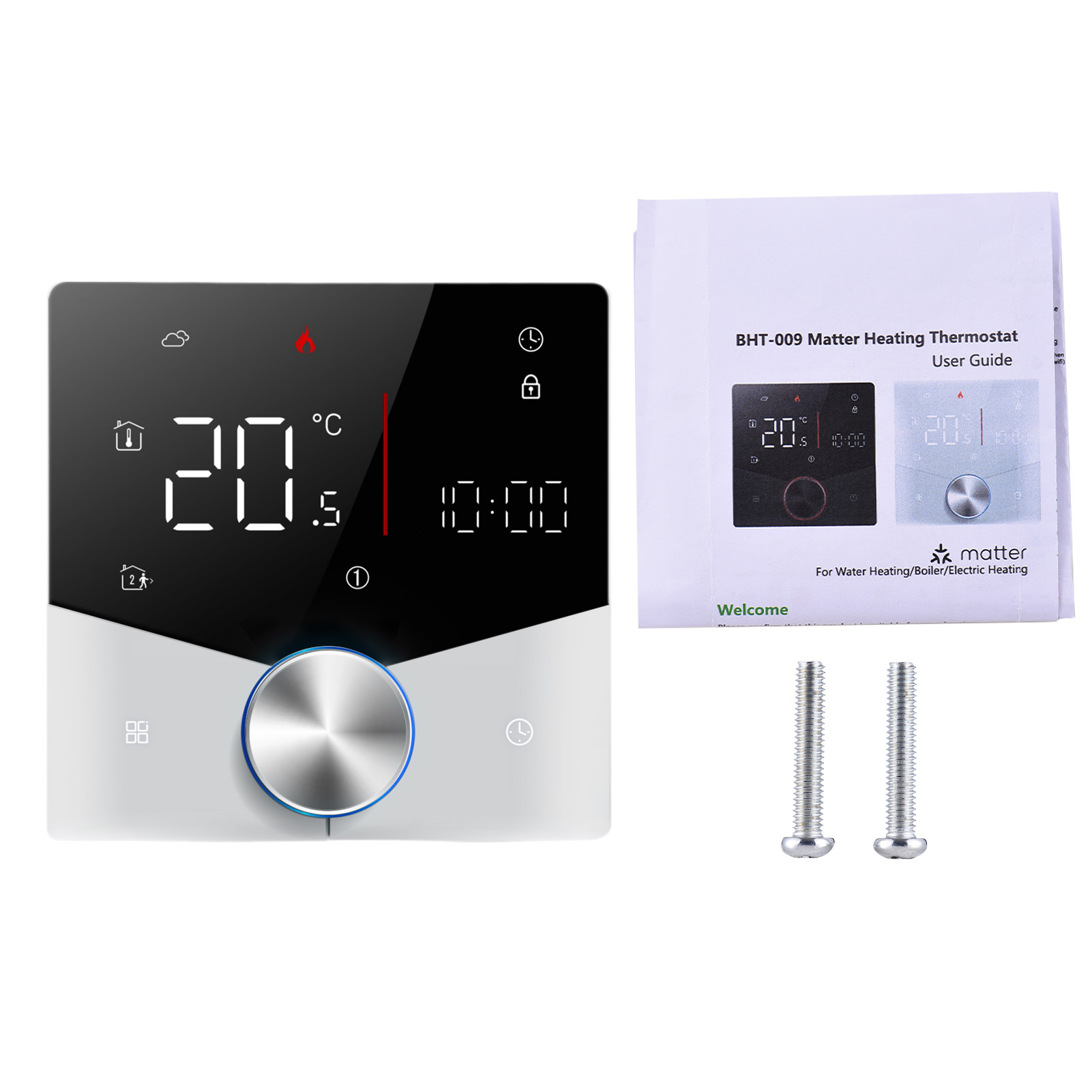 Kabelloses Thermostat Für Warmwasser- Und Gasheizkessel Mit App Und Sprachsteuerung. Farbiger Led-touchscreen, Präziser Temperaturregler, Wandmontage, Energiesparend, 7x6-wochenprogrammierung.