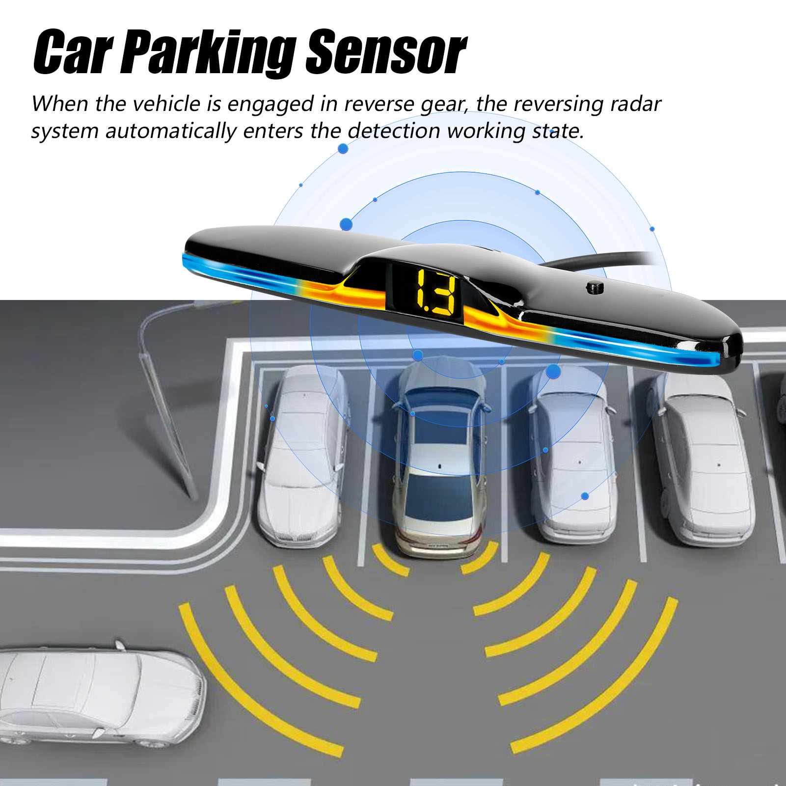 Rückfahrradarsystem Mit 4 Sensoren, Abstandserkennung, Led-anzeige Und Akustischer Warnung.