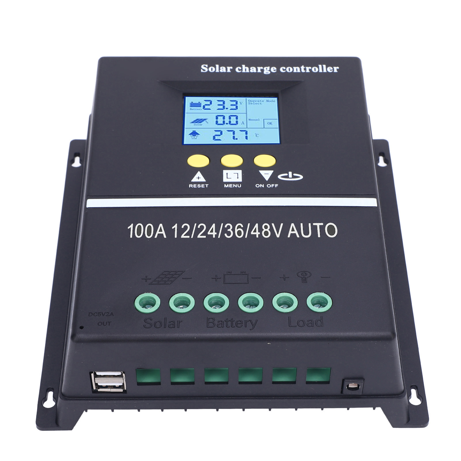 100a 12v 24v 36v 48v Solarladeregler, Zwei Usb-anschlüsse, Mehrere Betriebsmodi, Lcd-display