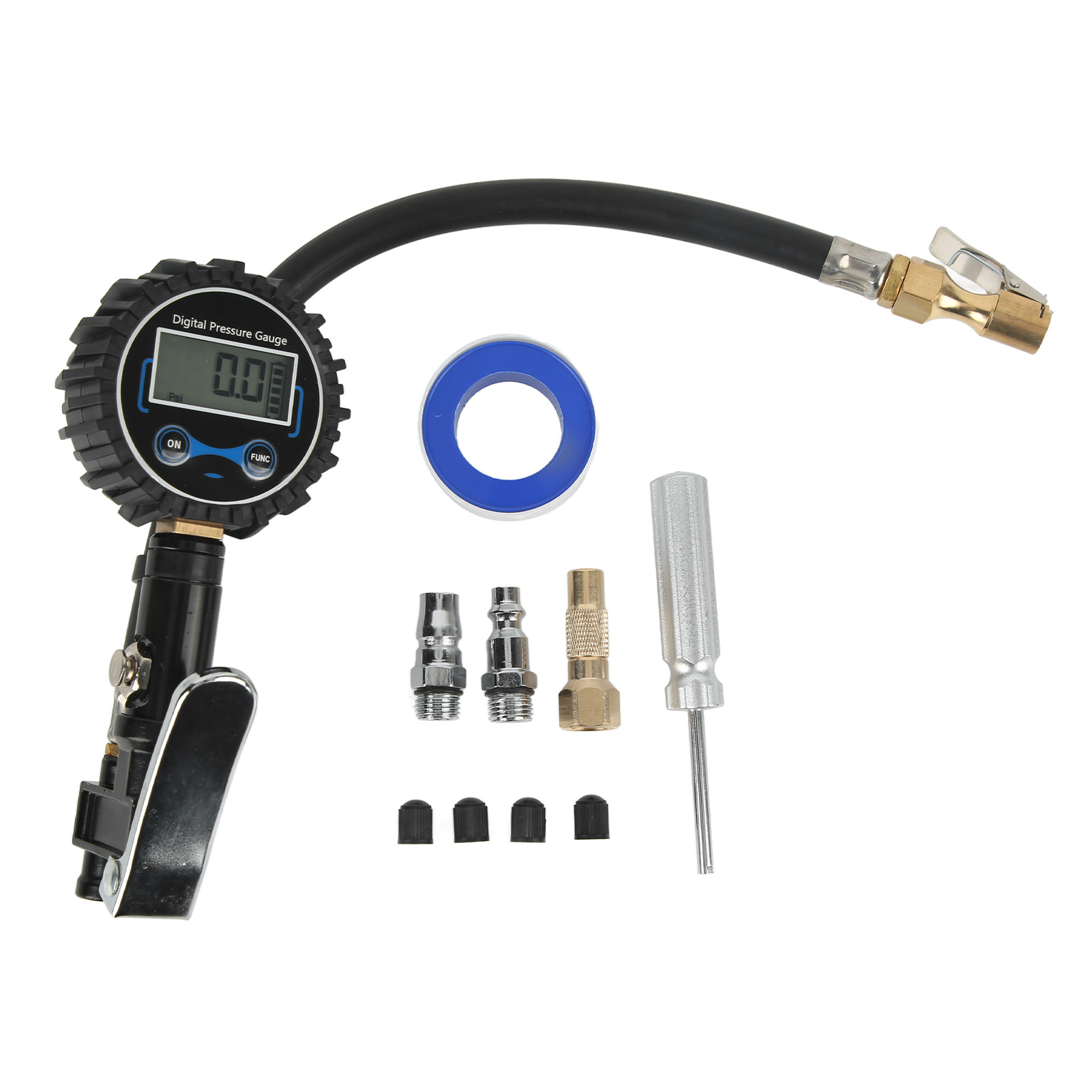 Reifenfüller (0-200 Psi) Mit Manometer Und Digitaler Lcd-anzeige, 4er-pack, Für Motorrad, Auto, Transporter, Lkw Und Bus