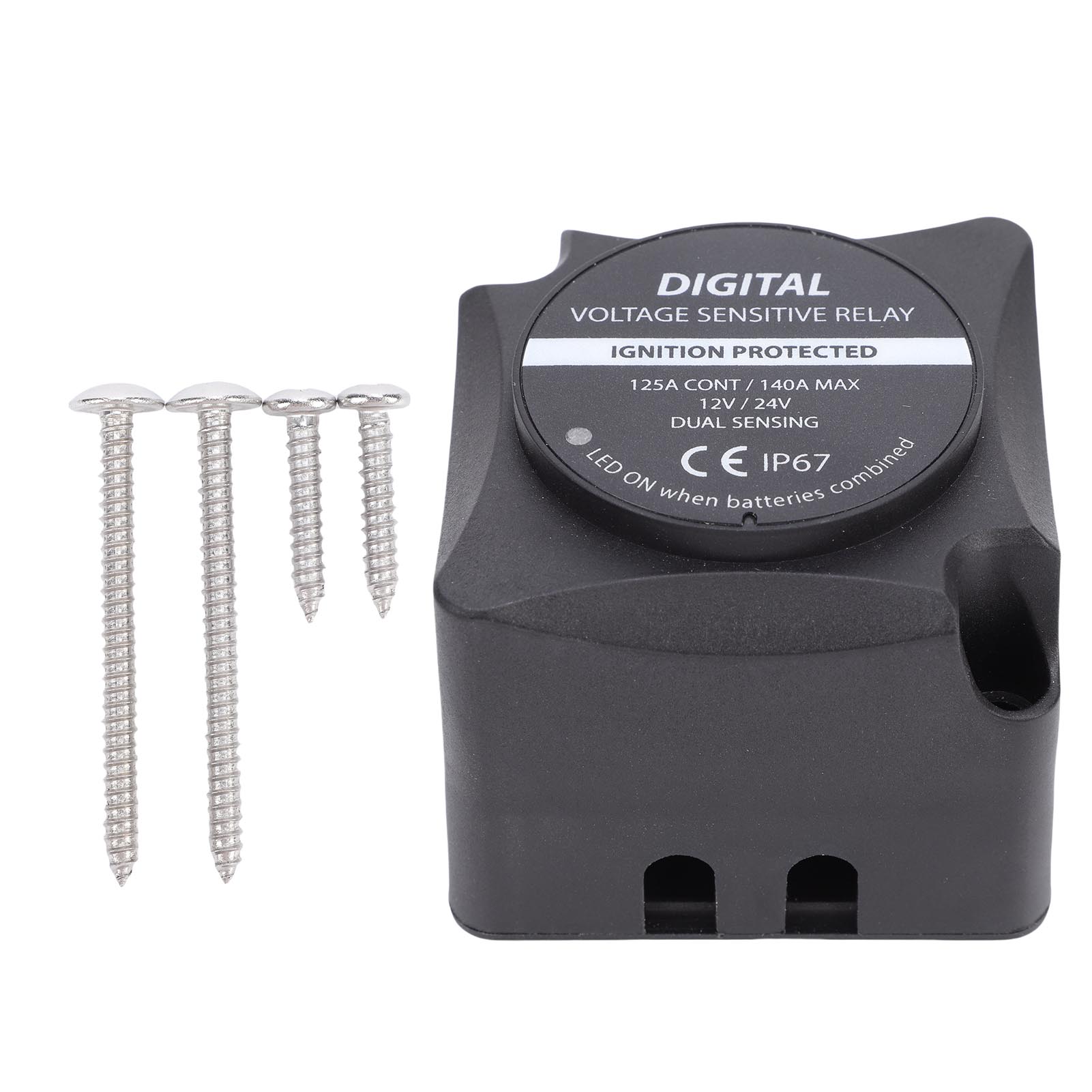 140a Wasserdichtes, Intelligentes Digitales Spannungsrelais (vsr) Für Zwei Batterien, Automatisches Laden Für Auto, Wohnmobil, Atv, Utv, Boot, Geländefahrzeug, Schwarz