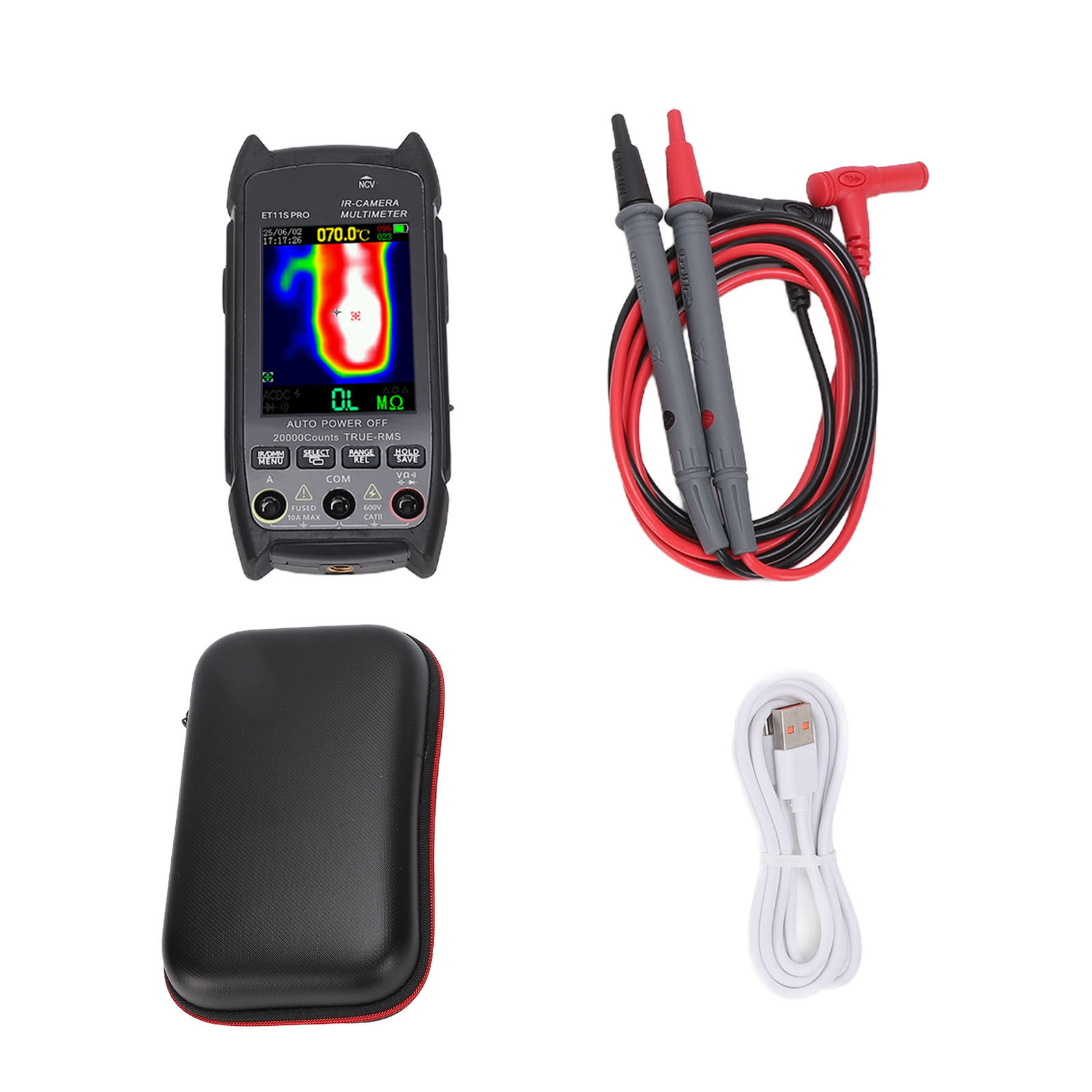 Tragbares Wärmebildmultimeter 32x32, Infrarotauflösung, -20℃550℃, Ncv-warnung