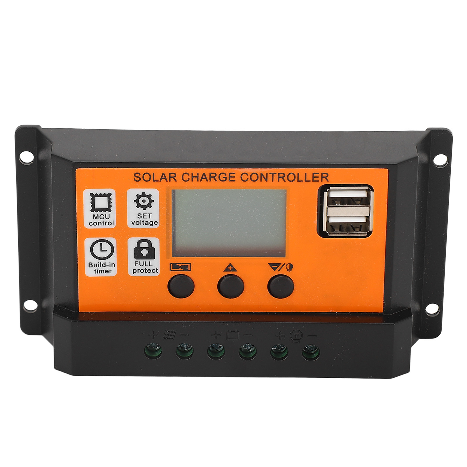 Solarladeregler Mit Lcd-bildschirm Und 3-stufigem Bedienfeld Für 12v/24v 10a Lithium-säure-batterien