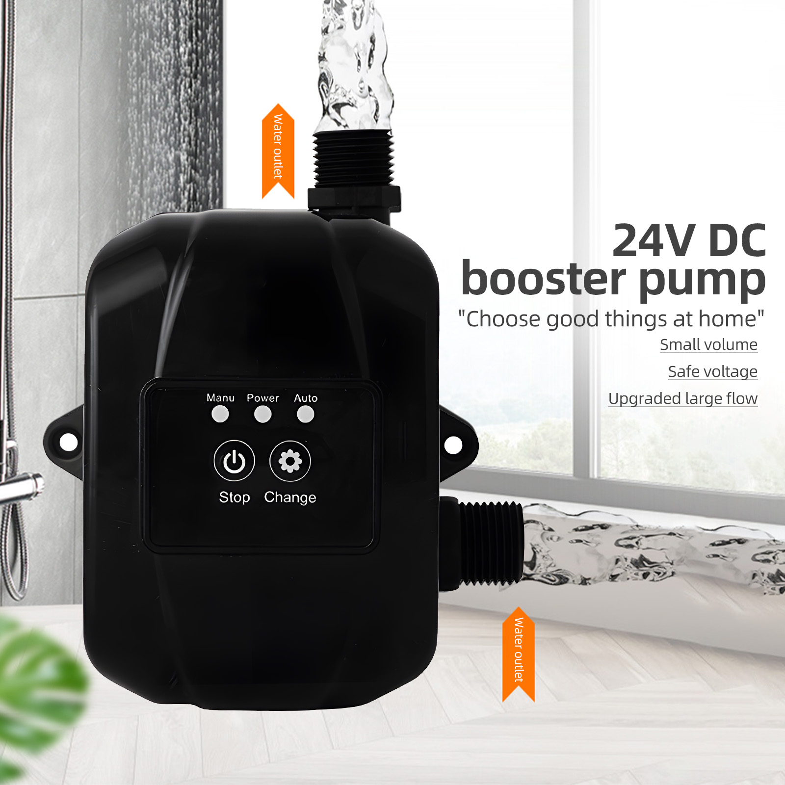 Automatische Duschwasser-boosterpumpe 24v, Leise, Zirkulierend, Maximale Leistung 150w, Förderhöhe 28m, Ideal Für Haus, Garten Und Küche.