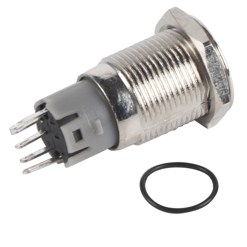 Metallverriegelungsschalter, 16-mm-momenttaster Mit Led, Rostfrei, 1 Schließer (1 No 1 Nc) Für Fahrzeuge