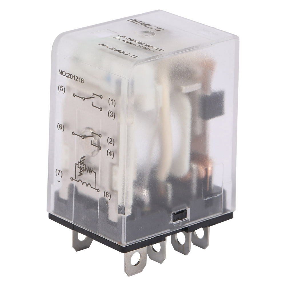 6-v-gleichstrom-elektromagnetrelais, 8 Pins, 2 Öffner-/schließerkontakte, 10 A, Mit Grüner Kontrollleuchte