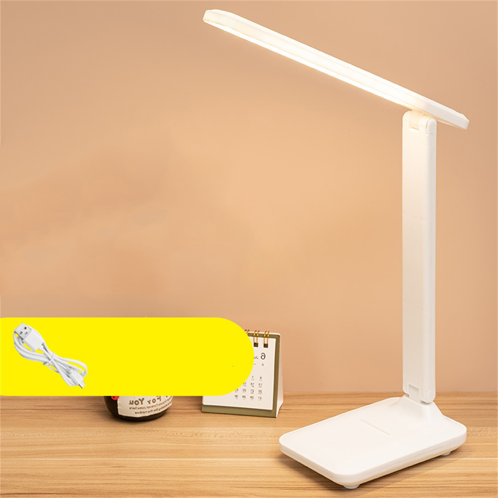 Led-tischleuchte Mit Augenschutz, Touch-dimmer, Netzstecker, Um 180° Klappbarem Ständer Und Led-beleuchtung Für Den Schreibtisch