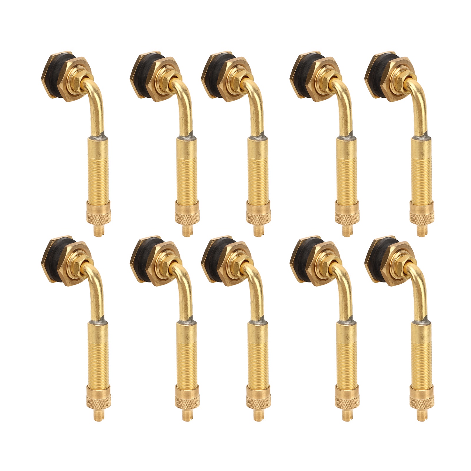 Packung Mit 10 Kupfer-reifenventilen Für Erdbewegungsmaschinen, Großer Durchmesser (60 Bis 80 Mm), 45°-winkel, Für Lader, Bulldozer Und Bagger.