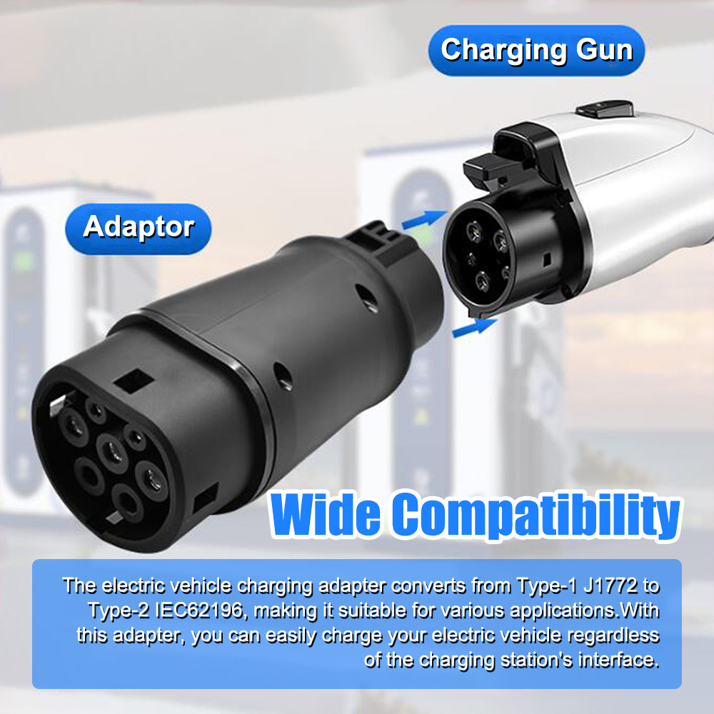 Adapter Für Ladegeräte Von Elektrofahrzeugen Typ 1 Auf Typ 2 Gemäß Sae J1772 Und Iec62196