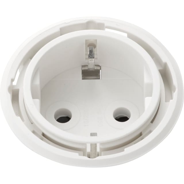 Evoline - One Steckdose ohne Abdeckring ø 59mm mit Winkelstecker Kunsttoff weiß