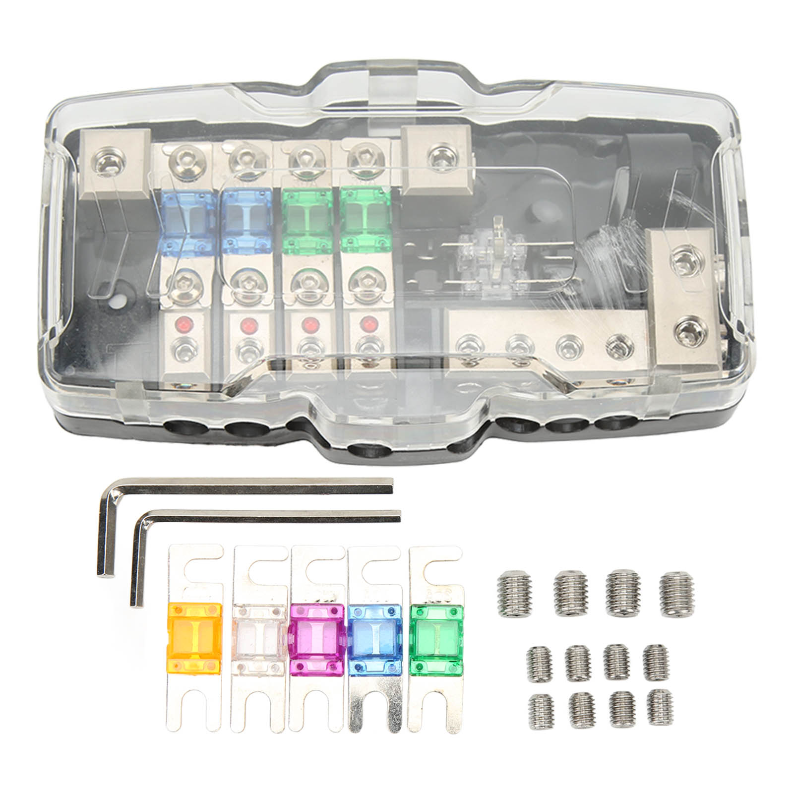 Elektrischer Verteilerblock Mit 4-wege-sicherung, Kompatibel Mit Pkw, Wohnmobilen, Lkw, Anhängern, Utvs Und Booten.