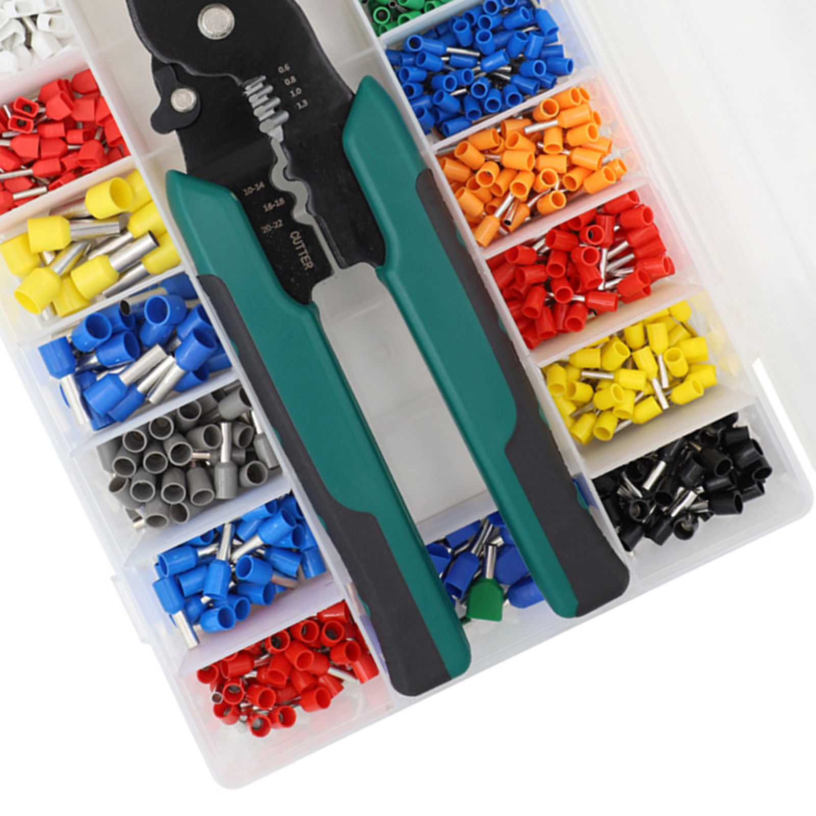 Crimpwerkzeug-set Inklusive 18 Verschiedenen Crimpverbindern, 960 Isolierten Kabelschuhen, Selbstjustierendem Crimpwerkzeug, 0,5–10 Mm² Messlehre