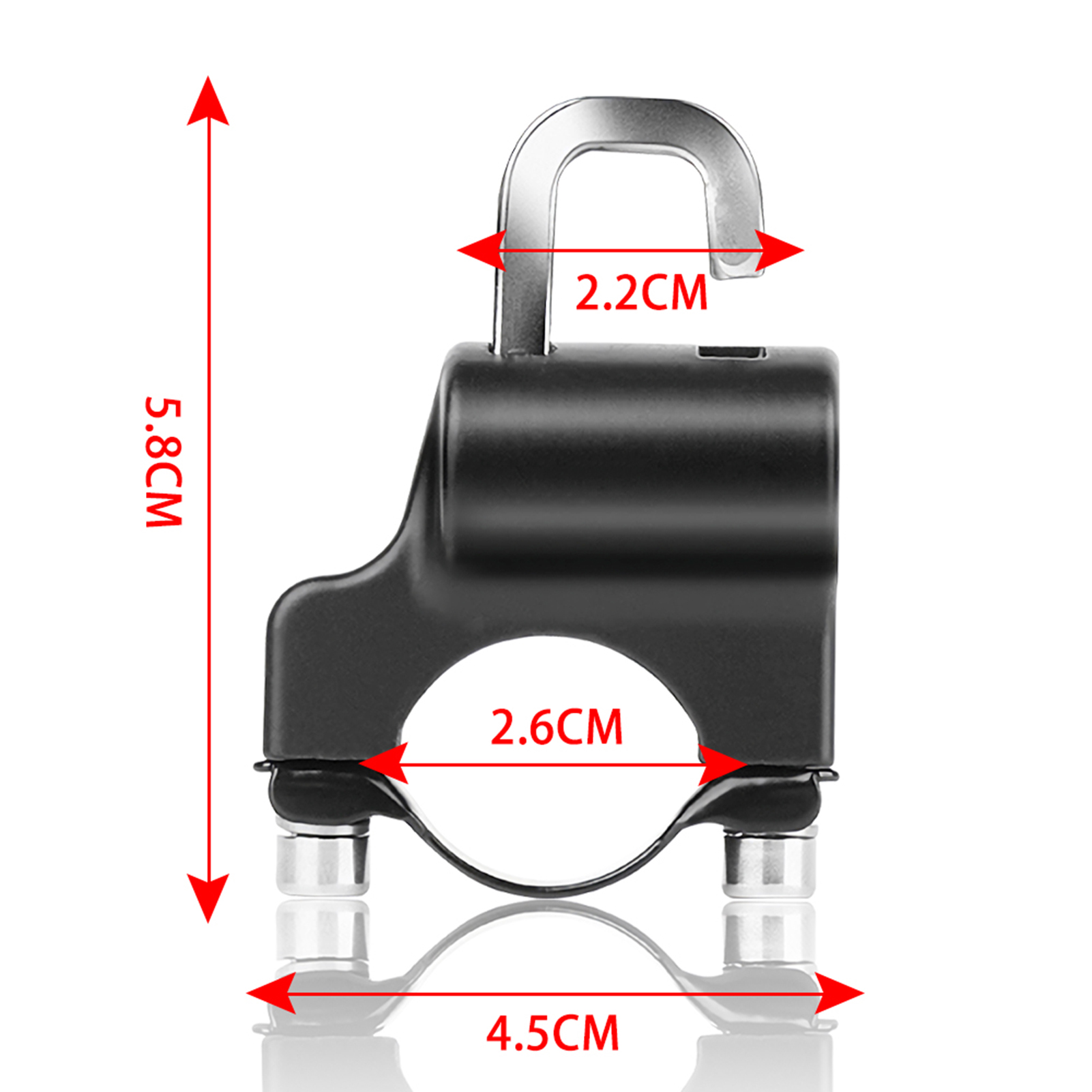 Universeller Diebstahlschutz Für Motorradhelme, Aus Schwarzem Metall, Durchmesser 22-26 Mm, Mit 2 Schlüsseln.