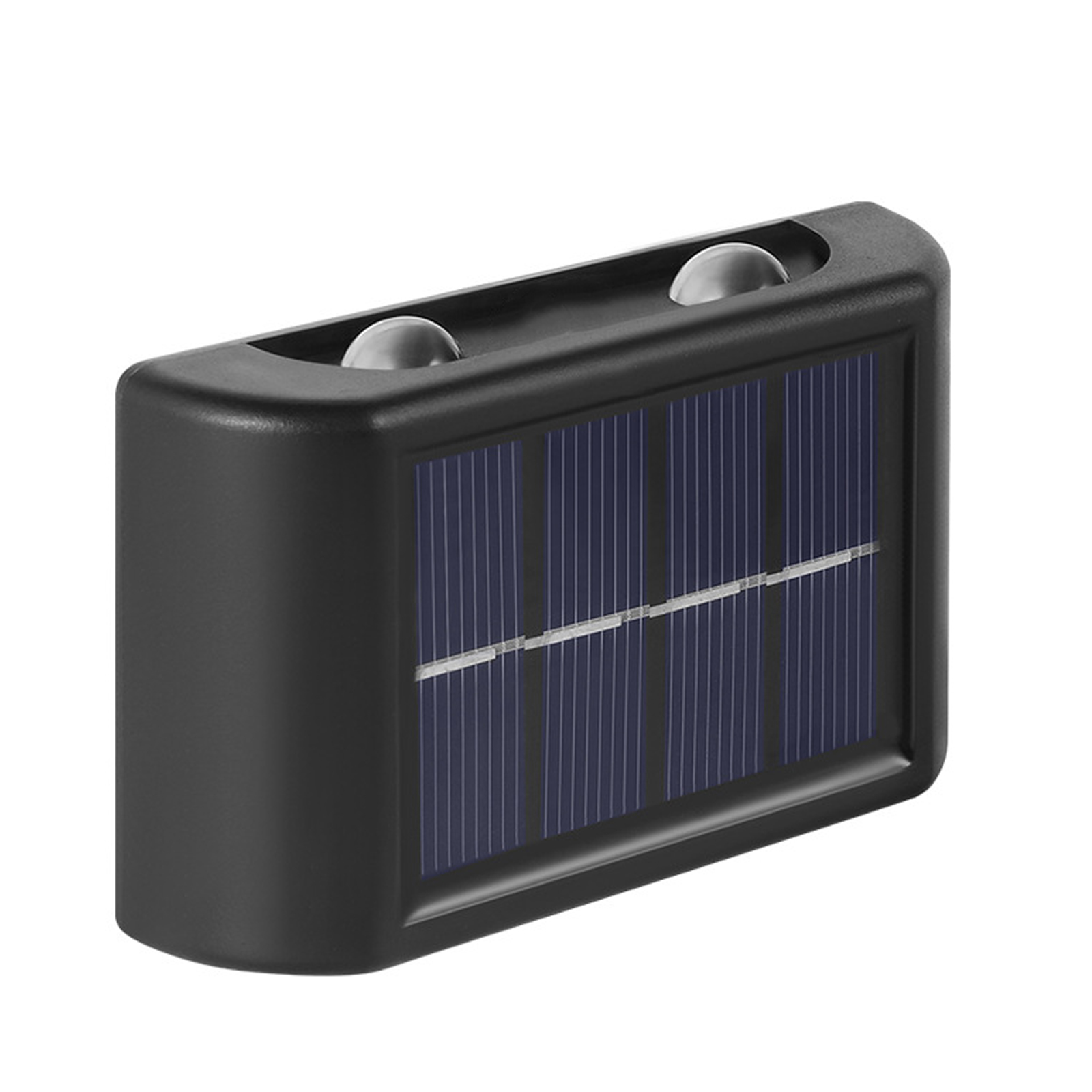 Set Aus 2 Solar-wandleuchten (nach Oben Und Unten Gerichtete Beleuchtung) Zur Dekoration Von Außenzäunen, Konvexer Spiegel, Ip65 Wasserdicht, 4 Weiße Leds