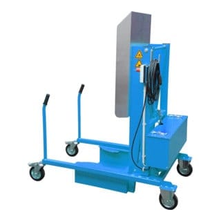 Bauer Mülltonnen-Kippstation MKS-230V, Elektrohydraulisch, lackiert, Lichtblau