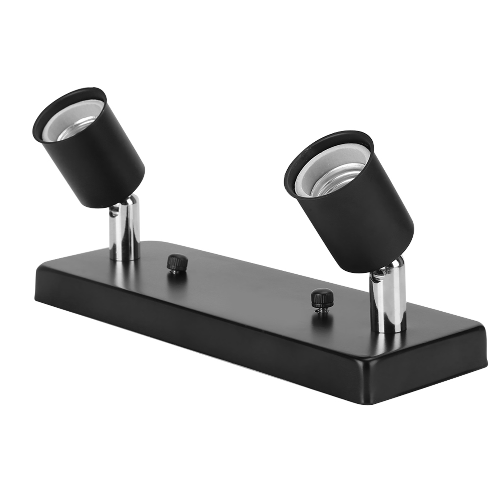 Elegante E27-fassung Mit Schwenkbarem Rechteckigem Fuß – Diy-zubehör Für Decken-/wandleuchten – Schwarz