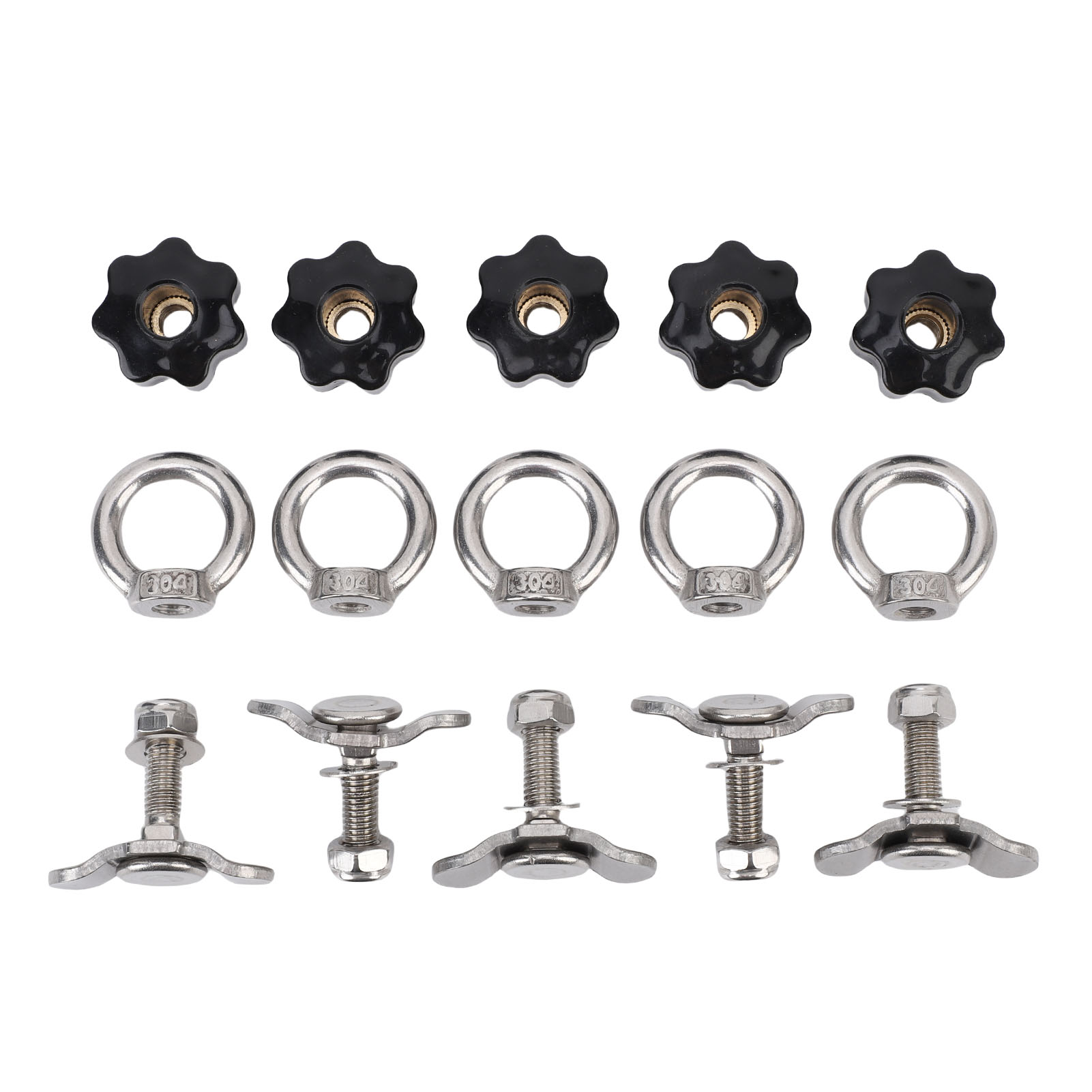 Befestigungssatz Mit M8 X 35 Mm L-förmigen Doppelgewindebolzen Aus Edelstahl Für Ladeflächen, Anhänger, Ladungssicherung, Pickups, Wohnmobile Und Quads