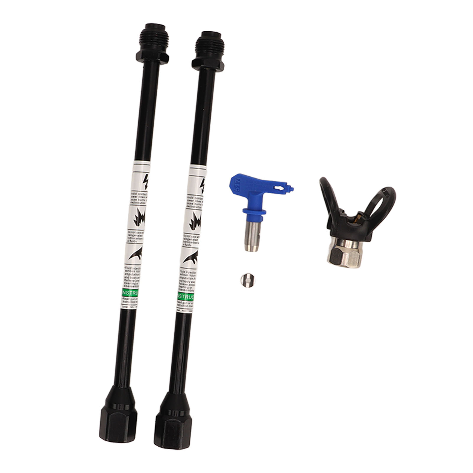 Set Mit 2 G7/8 14 Edelstahl-sprühverlängerungsschläuchen, Ersatzdüse Für Schwarze Haushaltssprühgeräte
