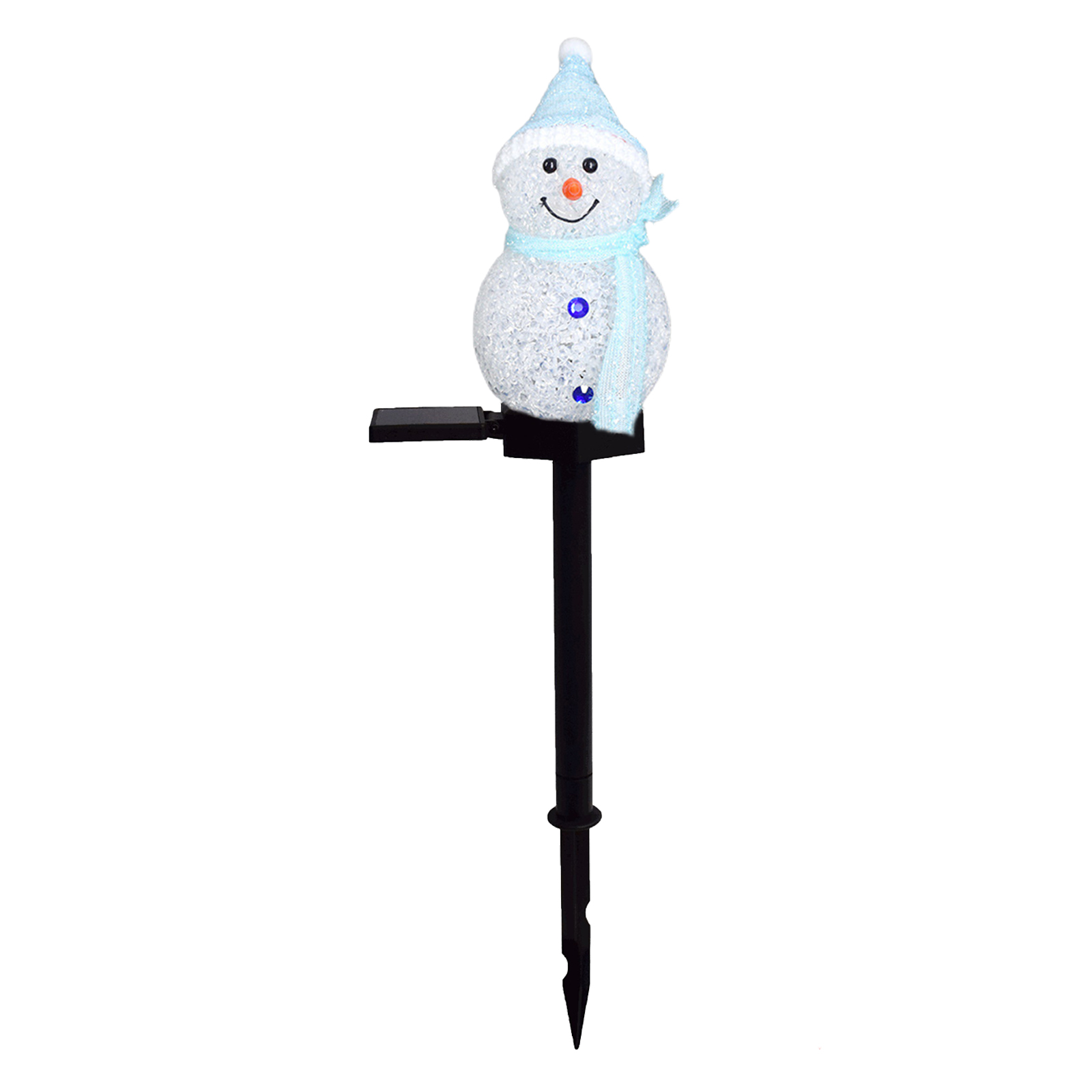 Solarbetriebene, Beleuchtete Schneemann-dekoration, Wasserdicht, Für Gartenwege, Zäune, Rasenflächen, Blau