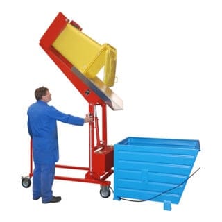 Bauer Mülltonnen-Kippstation MKS-230V, Elektrohydraulisch, lackiert, Feuerrot