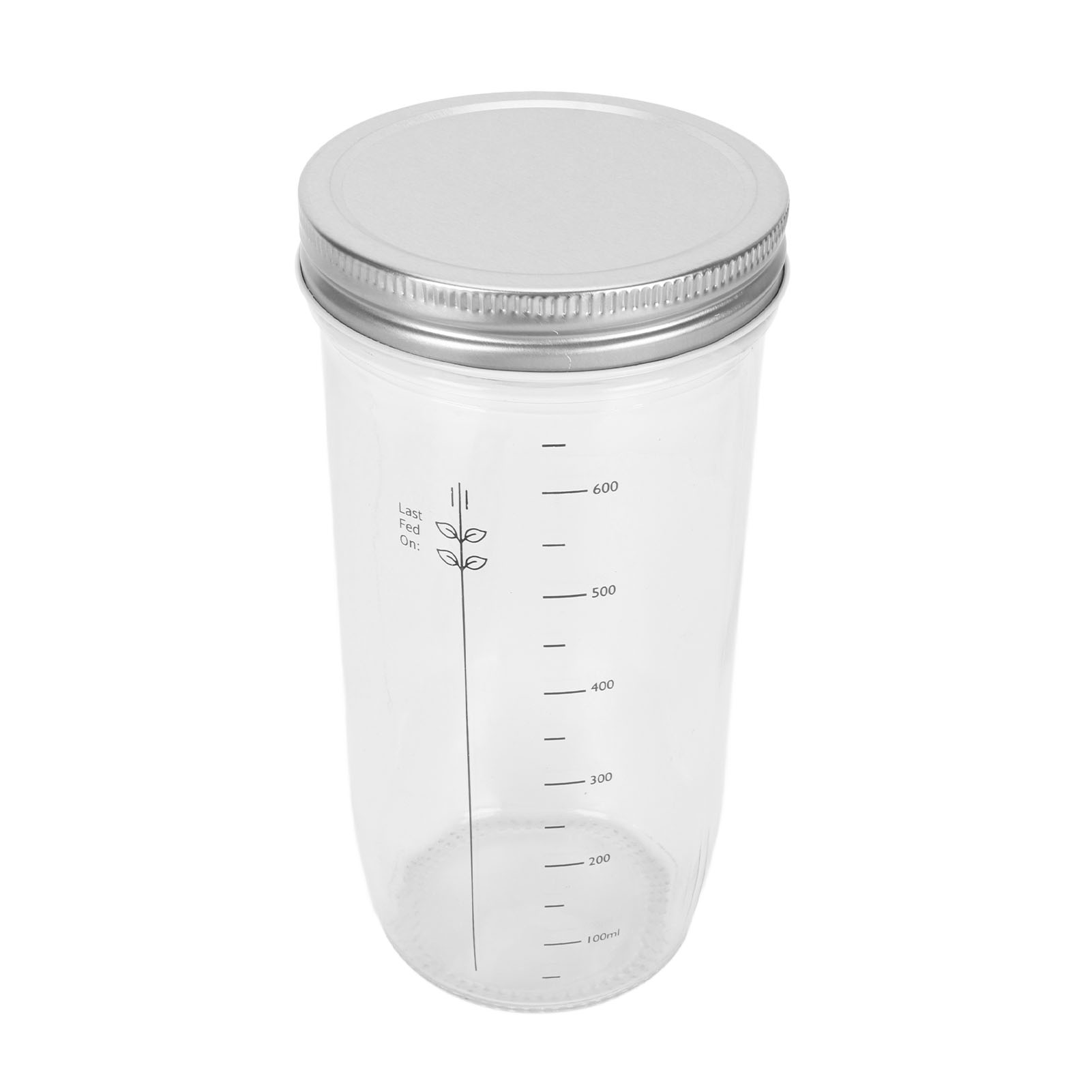 Sauerteig-starterset: 700-ml-glas Mit Spatel, Stoffdeckel, Füllstandsanzeiger Und Thermometer.