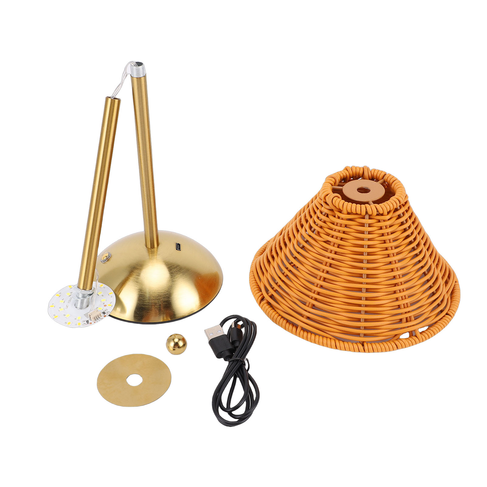Rattan-tischleuchte, 3000 K, 4000 K, 6500 K, 120 Lm, Led, Usb, Dimmbar Und Berührungsempfindlich, Ideal Für Zuhause, Restaurants Und Hotels.