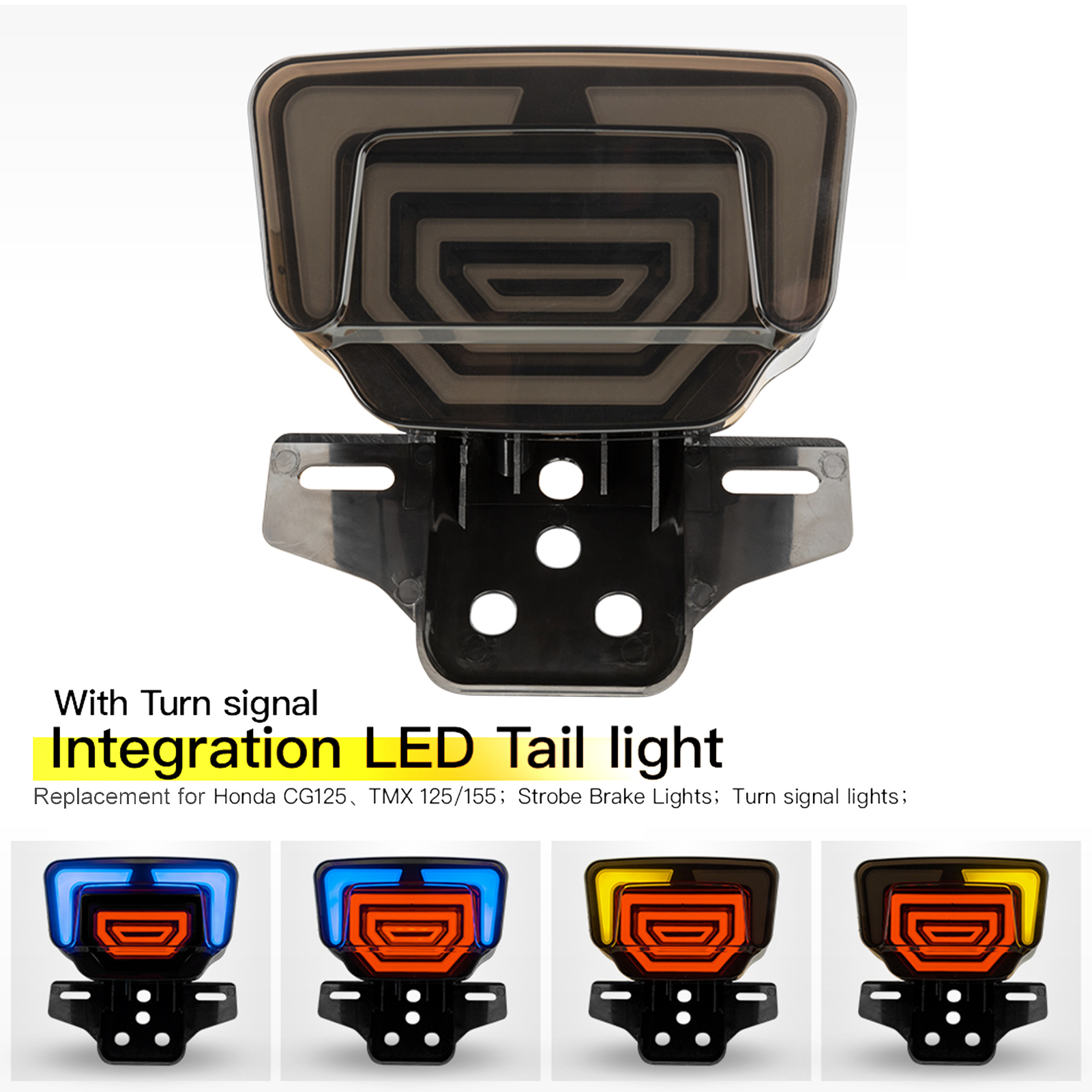 Motorradrücklicht Mit Integrierten Stroboskop-bremslichtern Und Dynamischer Scan-atemfunktion, Ersatz Für Honda Tmx125/155 Cg125