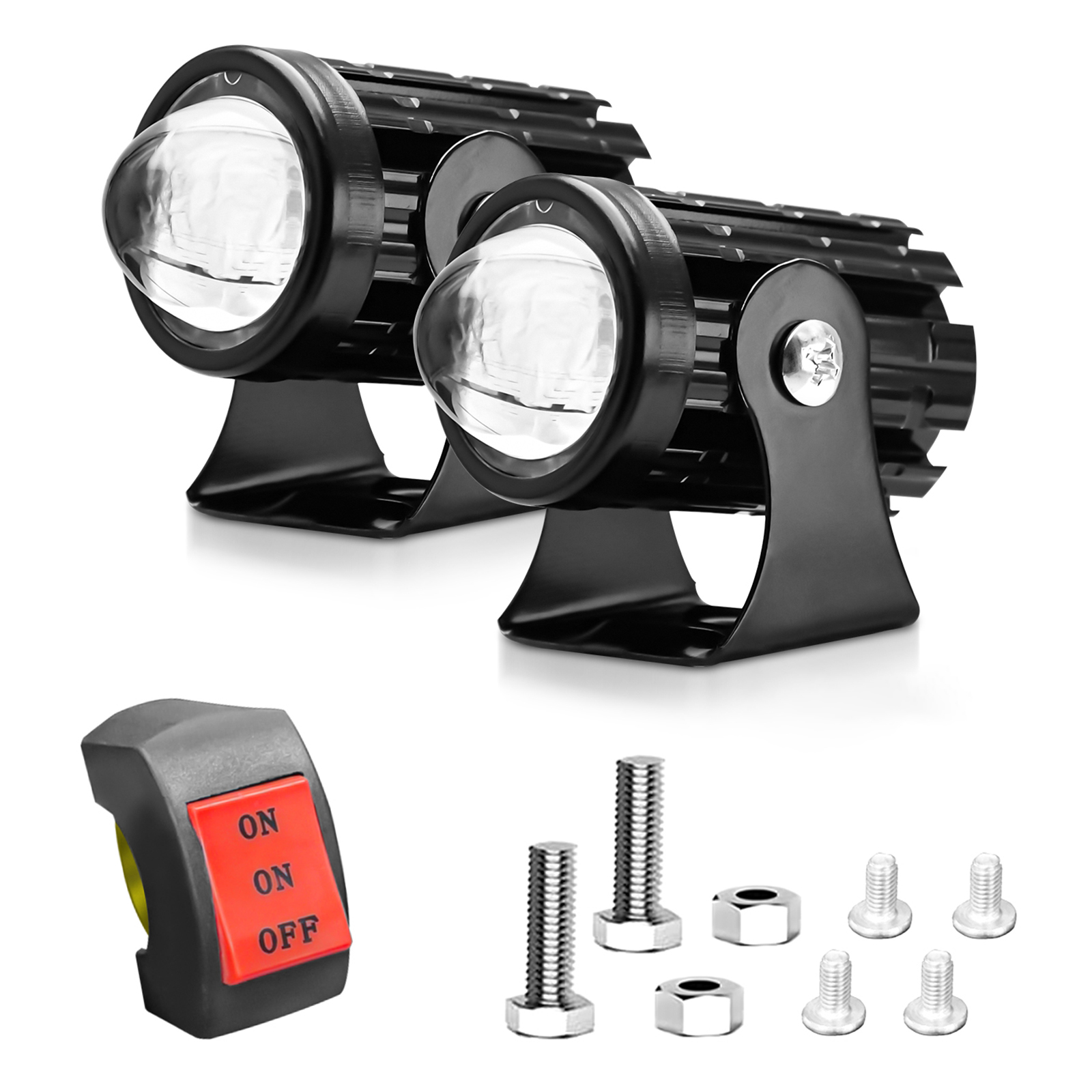 Led-nebelscheinwerfer Für Motorräder, 2 Stück, 60 W, Weiß Und Gelb, Wasserdichte Zusatzscheinwerfer Für Autos, Traktoren, Lkws, Atvs, Utvs, Suvs, Boote