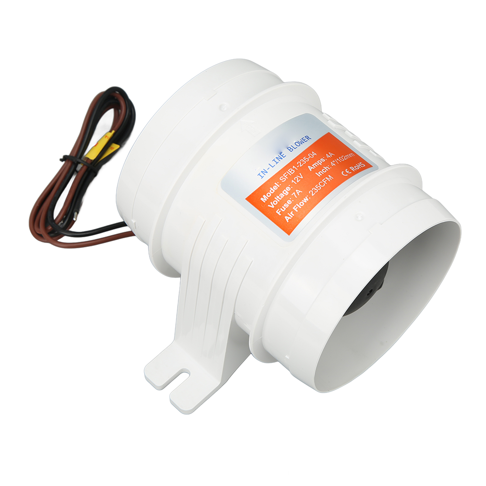 4-zoll-inline-bilgenlüfter, 12 V Dc, 235 Cfm, Elektrisch, Hohe Fördermenge, Für Wohnmobile, Boote Und Yachten