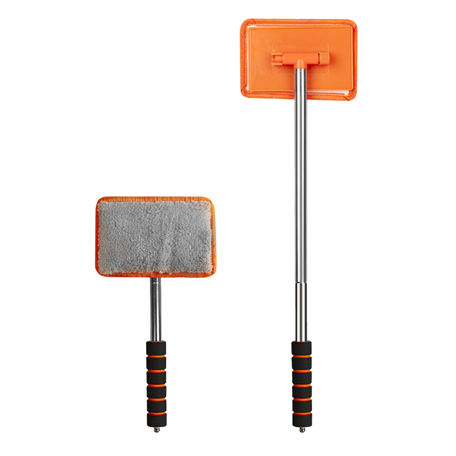 Autoscheibenreinigungsbürste Aus Aluminiumlegierung Und Mikrofaser, Mit Ausziehbarer Waschdüse, Orange