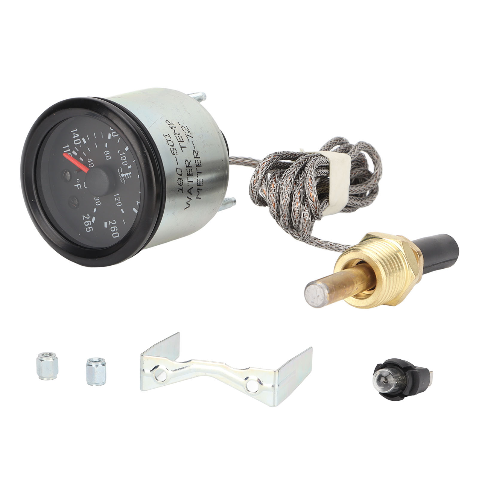 Wassertemperaturanzeiger Mit Sensor, 52-mm-zifferblatt, Zeiger, Mechanisches Thermometer Für Baumaschinen, 12 V Dc