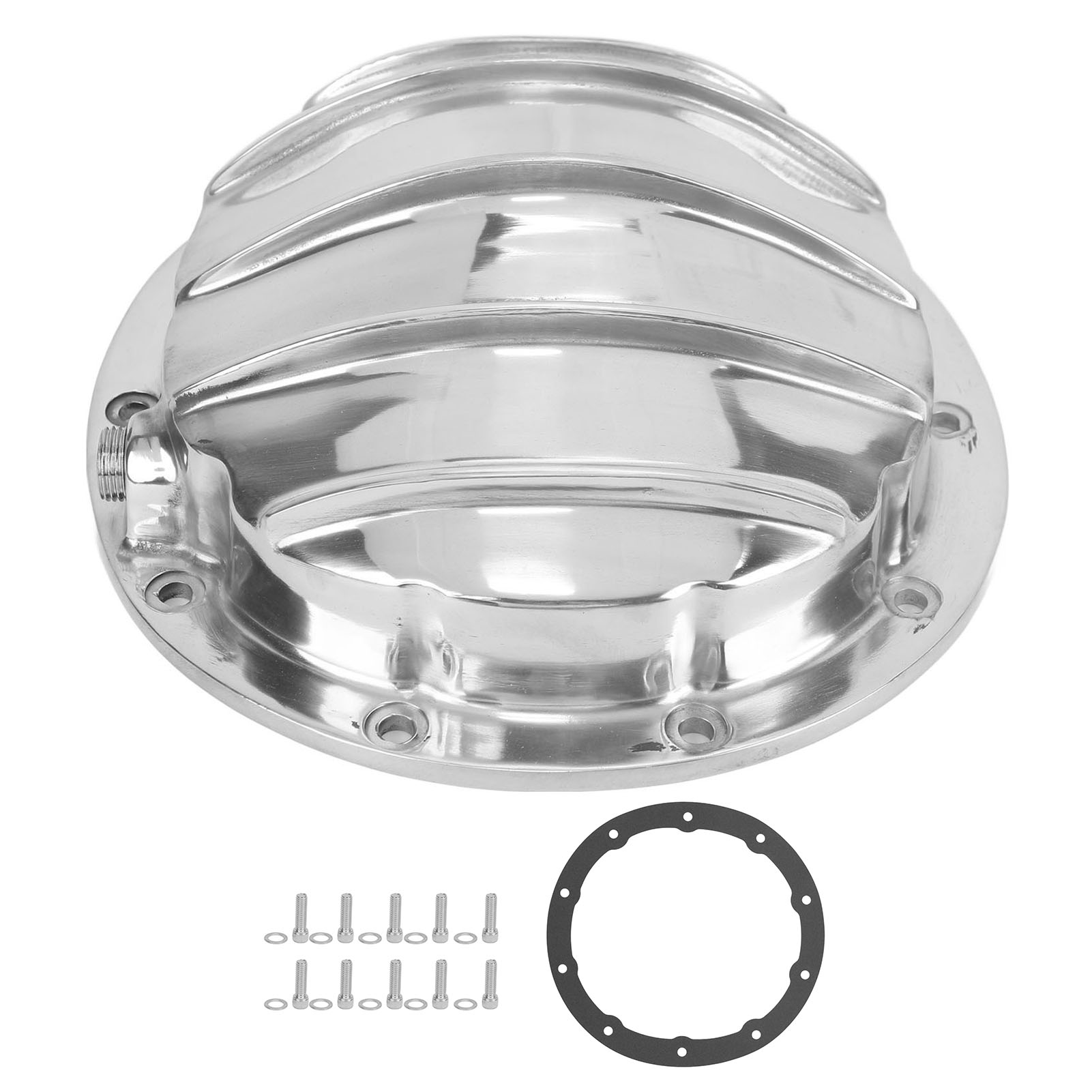 Aluminium-differentialdeckel Hrcgm85bk, 10 1/2"-npt-schrauben, Für Biscayne, Caprice, Express Und Impala, Polierte Oberfläche