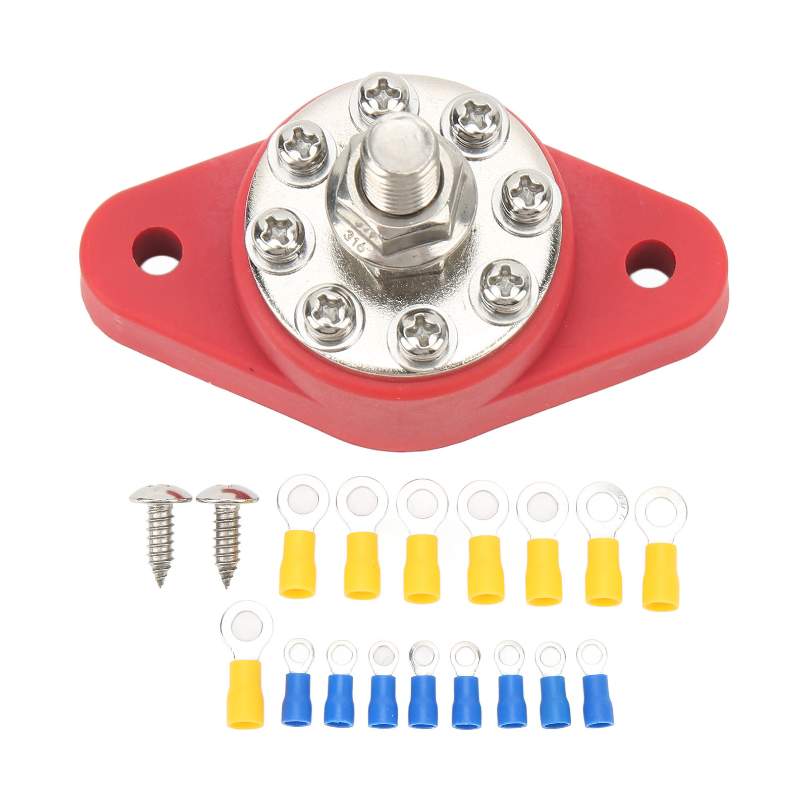 8-poliger M10-verteilerblock Für 12v- Bis 48v-batterien (autos, Wohnmobile, Boote, Lkws)
