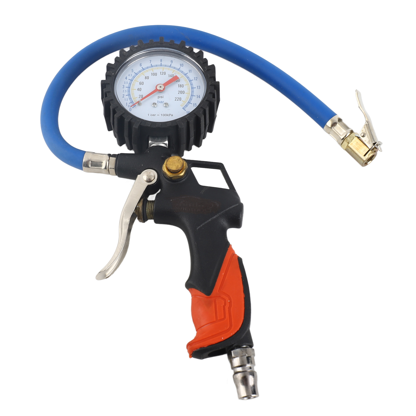 Reifenfüller Mit Manometer, Mechanischem Nadelrohr, 0-15 Bar / 0-220 Psi, Kupferspitze, Hohe Verschleißfestigkeit, Einfach Zu Bedienen Für Auto, Lkw, Motorrad Und Fahrrad.