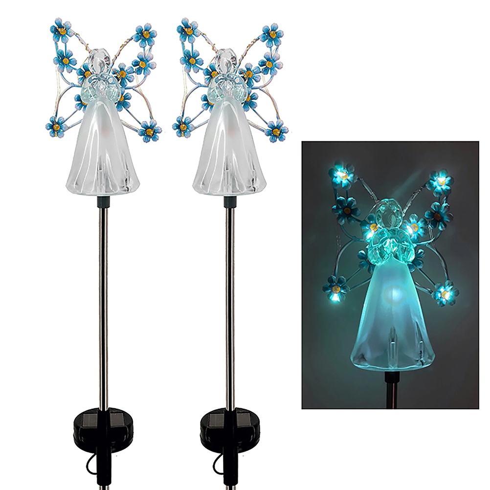 Set Mit 2 Wasserdichten, Solarbetriebenen Led-lichterketten In Engelsform Zur Dekoration Ihres Gartens Oder Außenbereichs (halloween, Weihnachten Usw.).