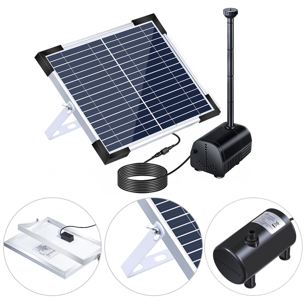 Solarbrunnen Mit 17v 10w Wasserpumpe Für Vogeltränken, Gartenteiche Oder Freibad