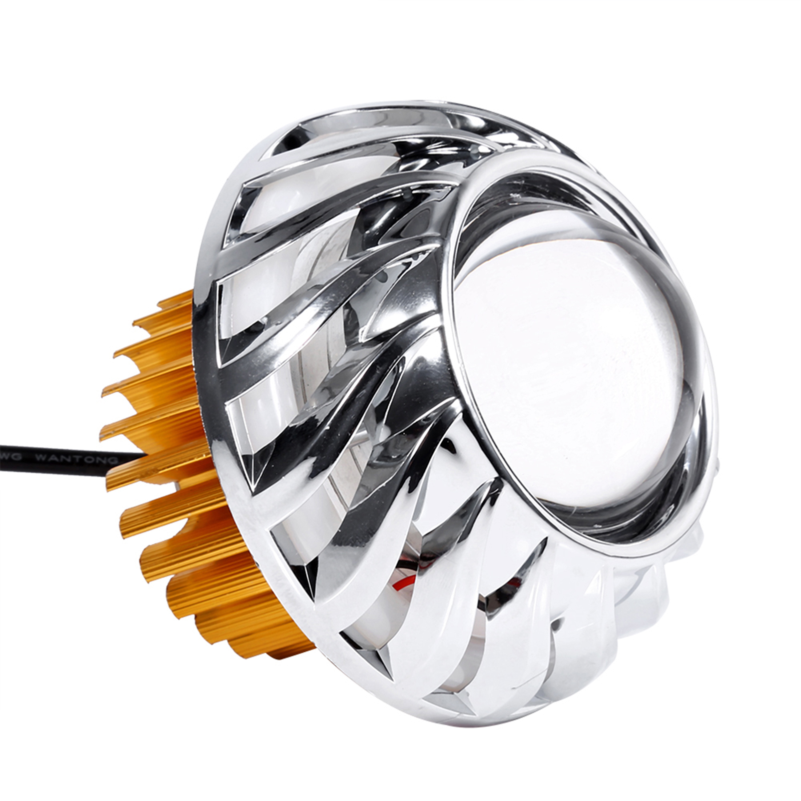 Led-motorradscheinwerfer, Einzelprojektorlinse, Halo-, Engels- Und Teufelsaugen, Grünes Positionslicht