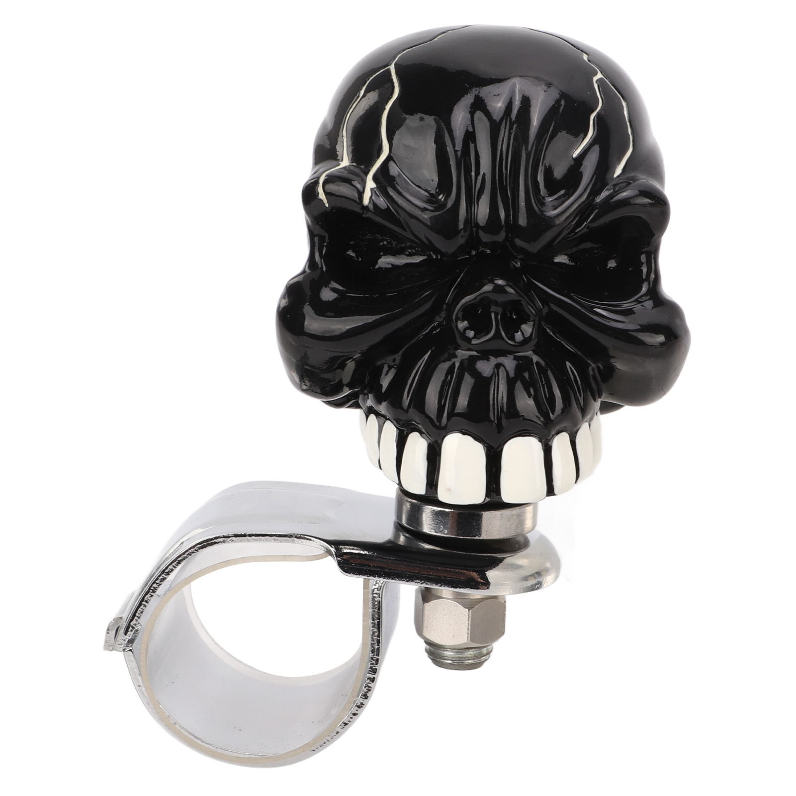 Universeller Lenkradgriff In Totenkopfform Für Autos, Lkws, Traktoren Und Boote (schwarz)