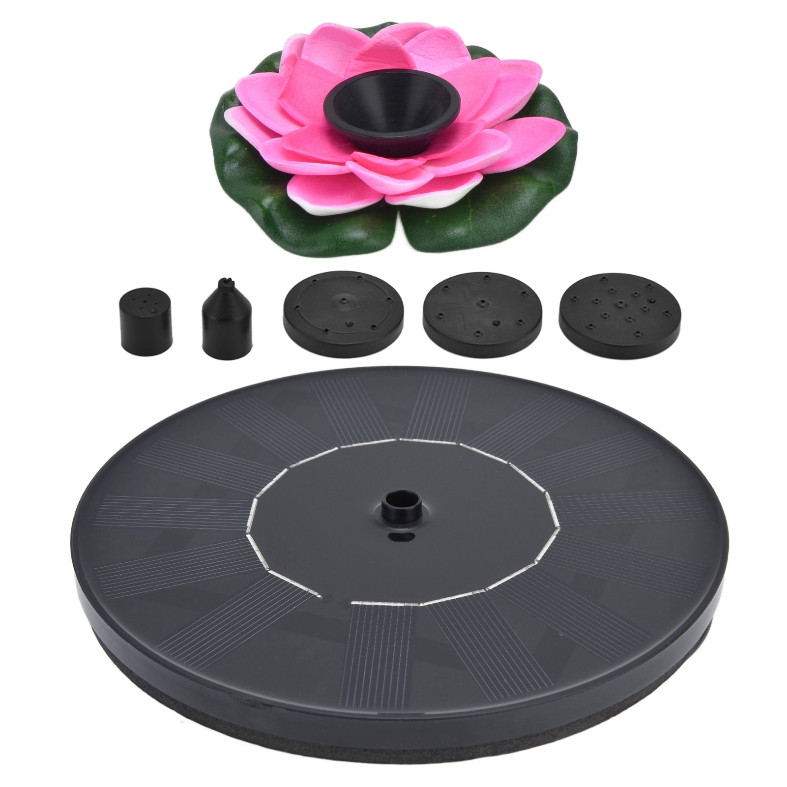 Lotus-solarbrunnen Mit Kleiner Schwimmpumpe Für Vogeltränken, Gartenteiche Und Freibäder (2)