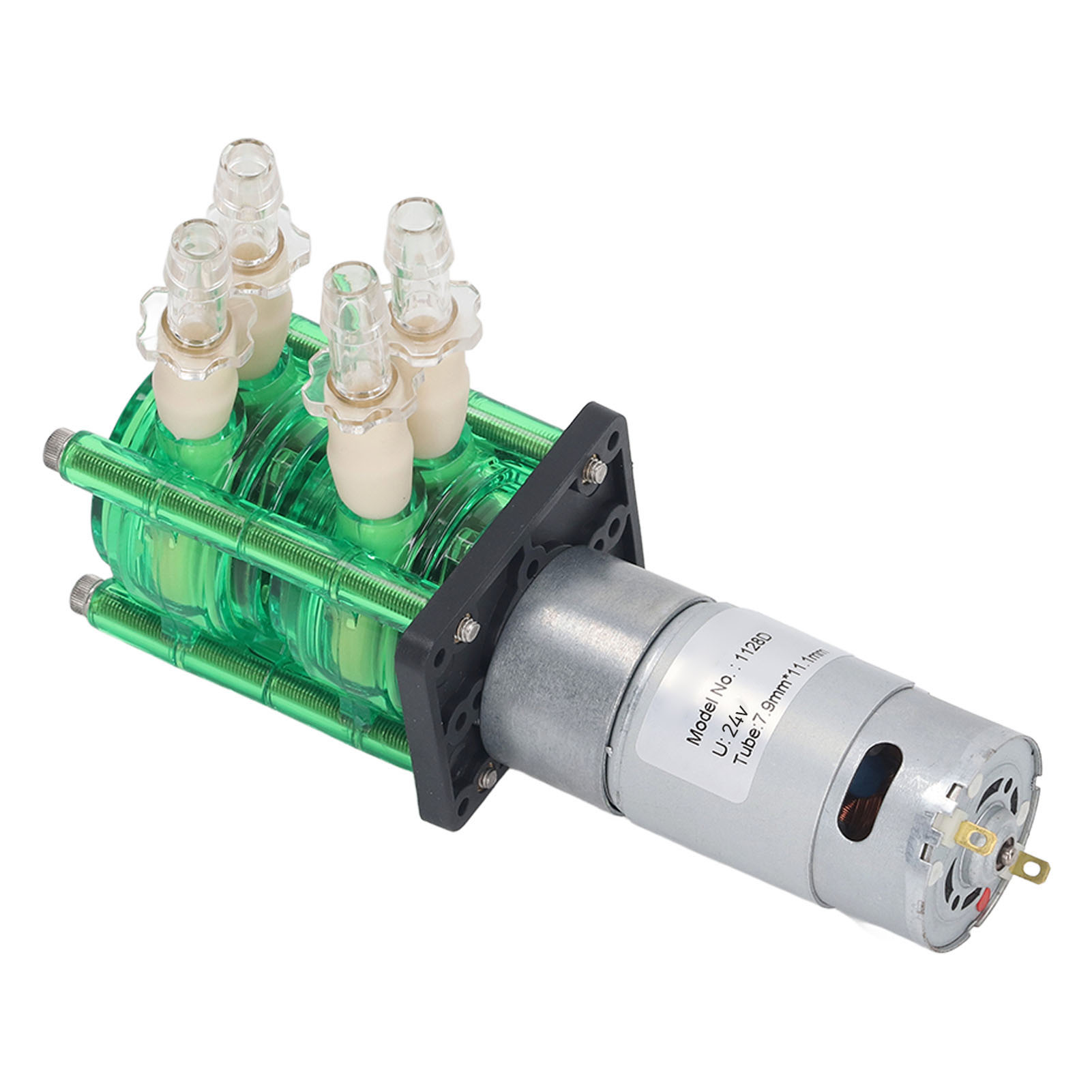 Doppelkopf-schlauchpumpe, Grünes Gehäuse, Gelber Schlauch, Hohe Förderleistung, Korrosionsbeständig, 700 Ml/min, 24 V Dc, 600 Ma